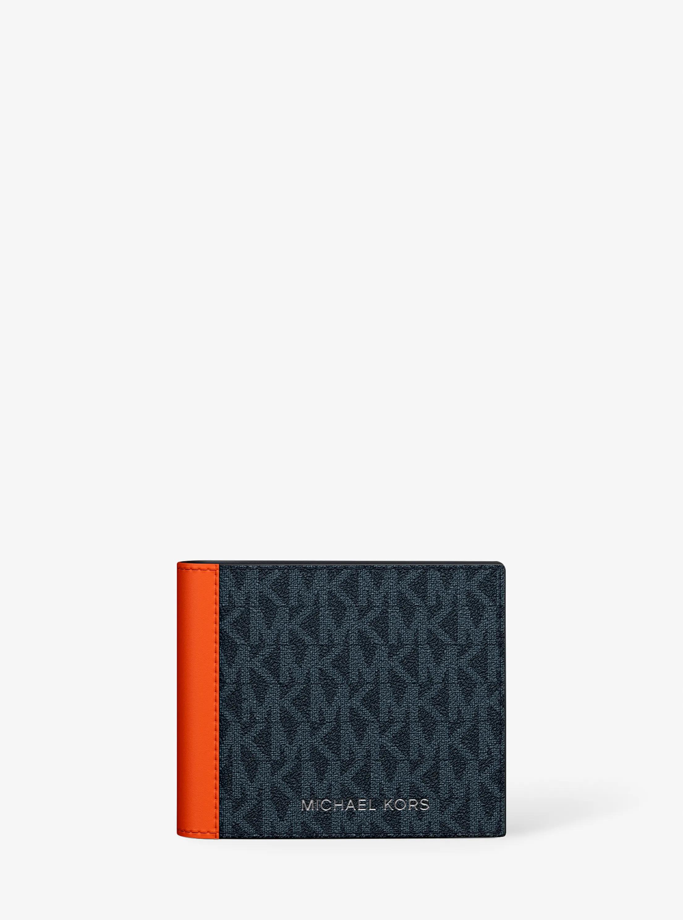 Cooper Signature Logo Billfold Wallet With Passcase in RED CLAY | Michael Kors