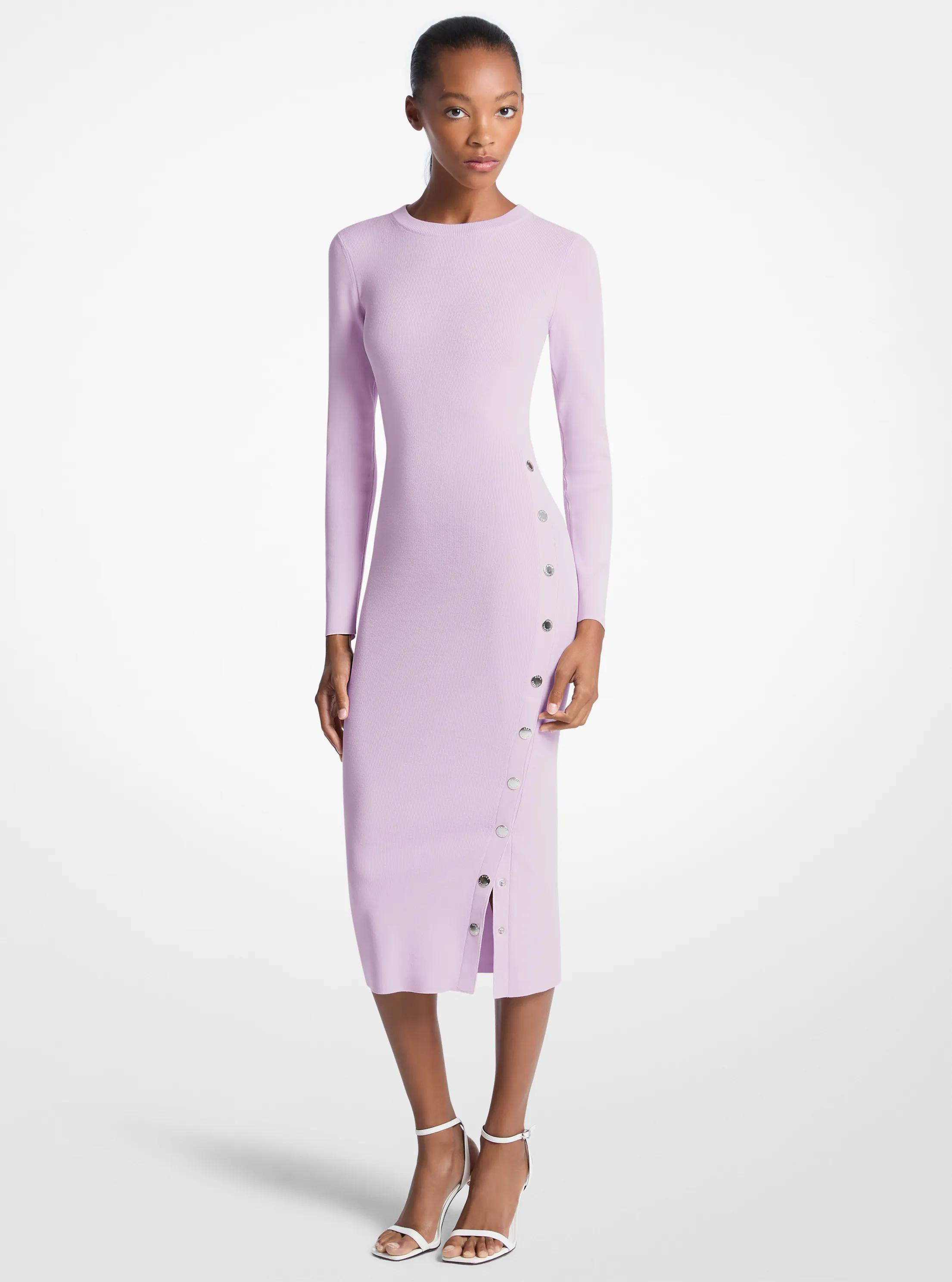 Robe en m&eacute;lange de viscose avec fermeture &agrave; bouton-pression in QUARTZ | Michael Kors