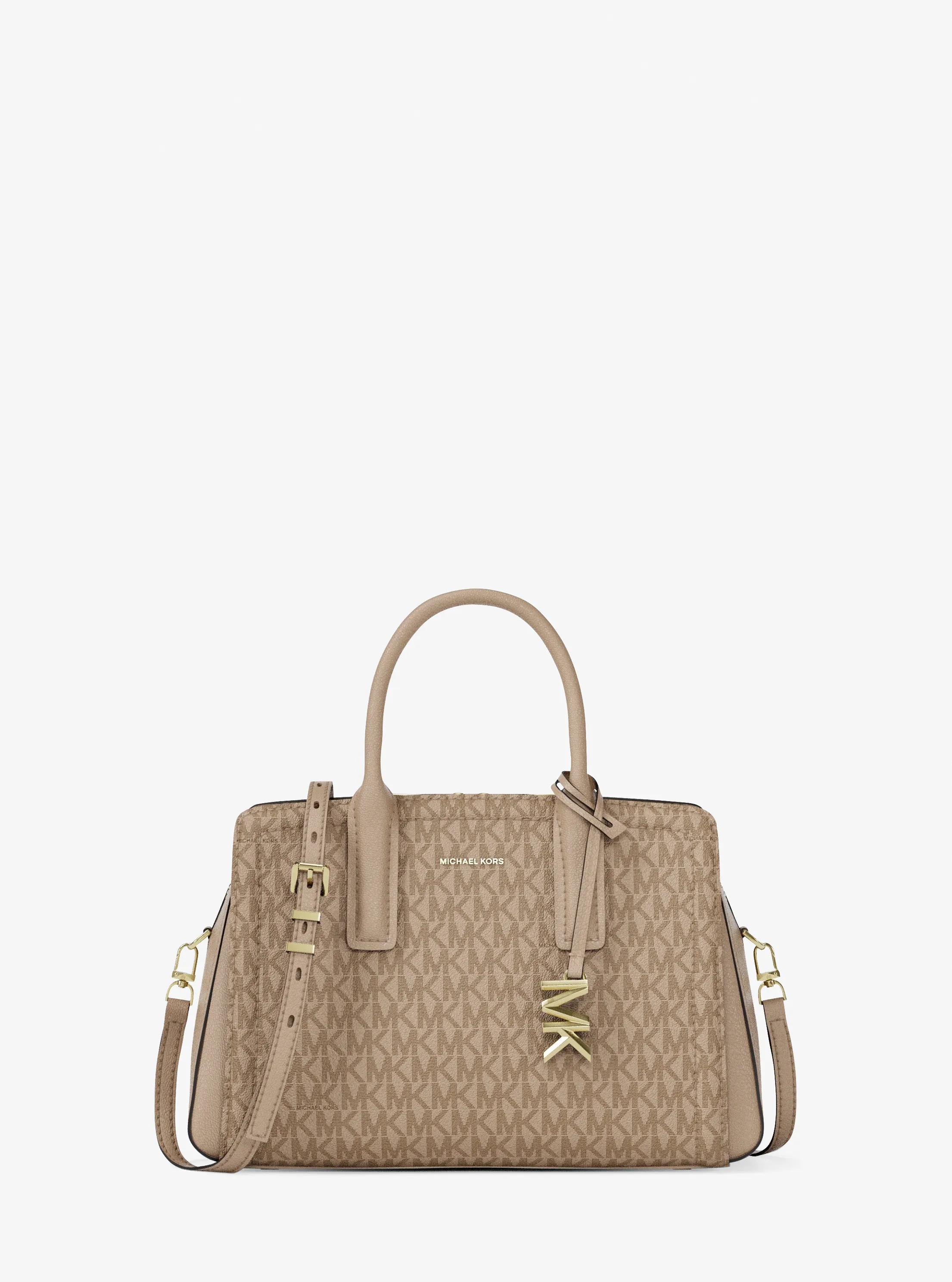 Petit sac &agrave; main Laila en cuir &agrave; logo Signature in KAKI | Michael Kors