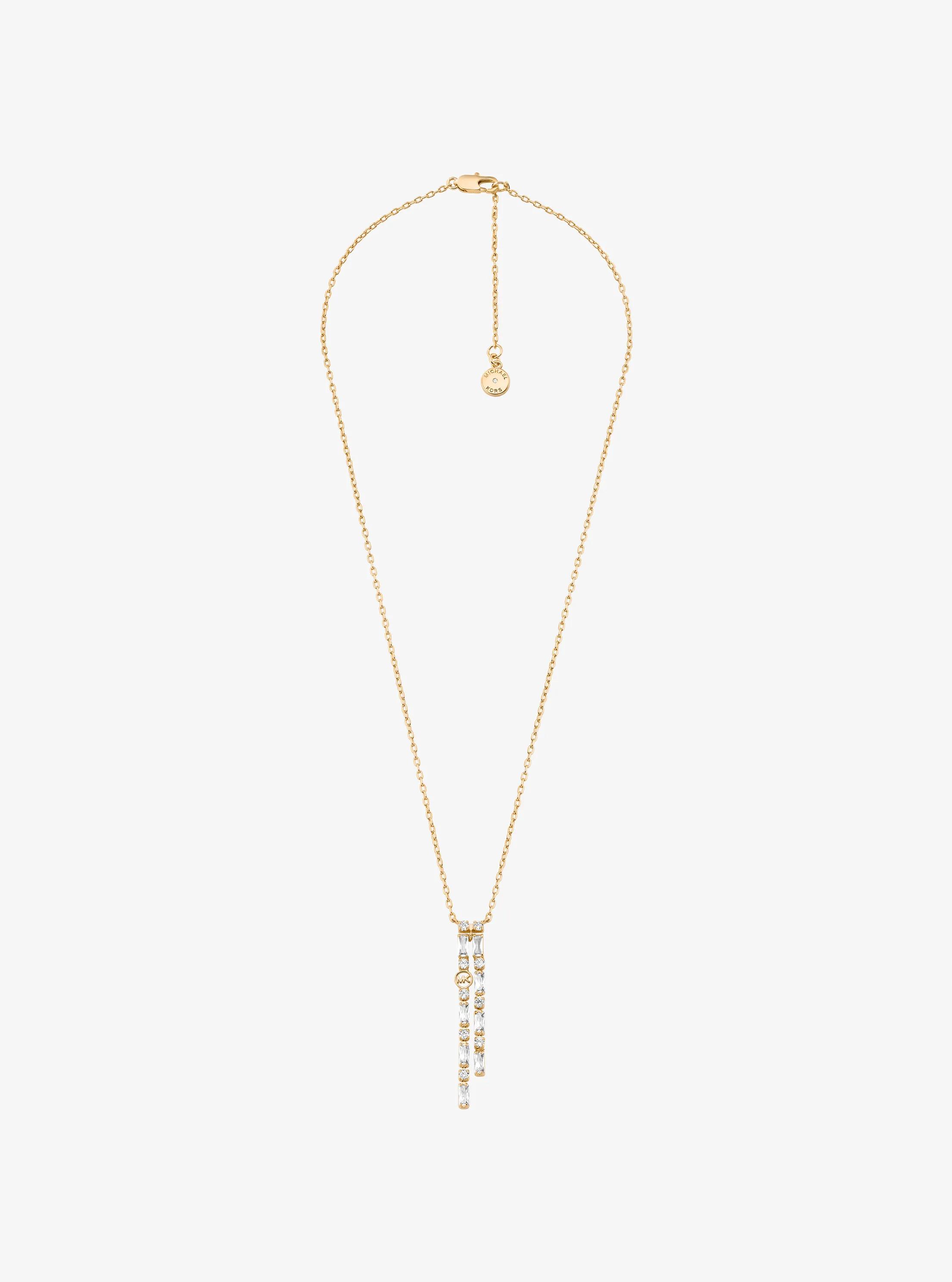 Pavé Baguette Drop Necklace