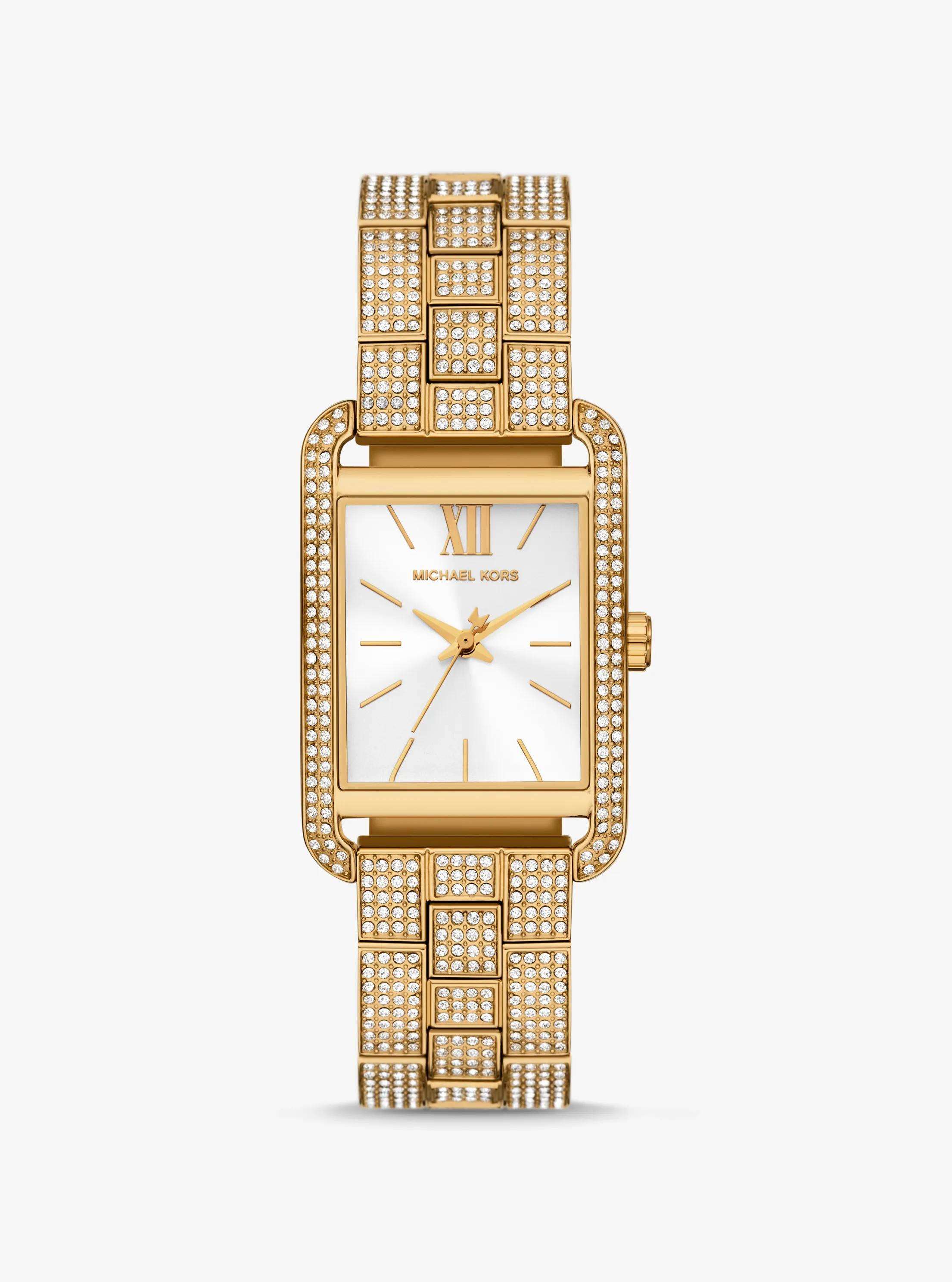 Monroe Pav&eacute; Gold-Tone Watch in GOLD | Michael Kors