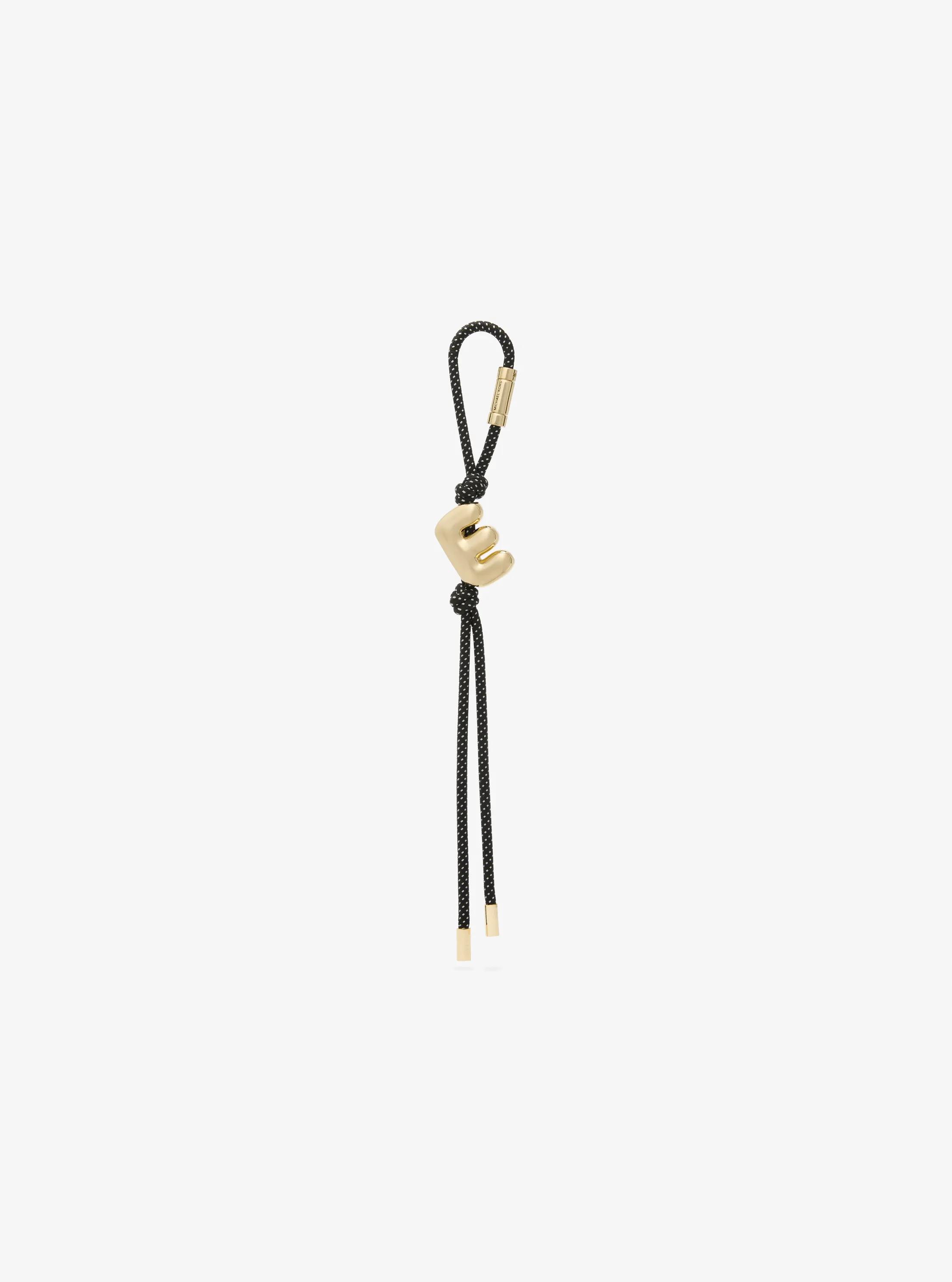 Initial Gold-Tone and Speckled Cord Bag Charm in 18K GOLD | Michael Kors