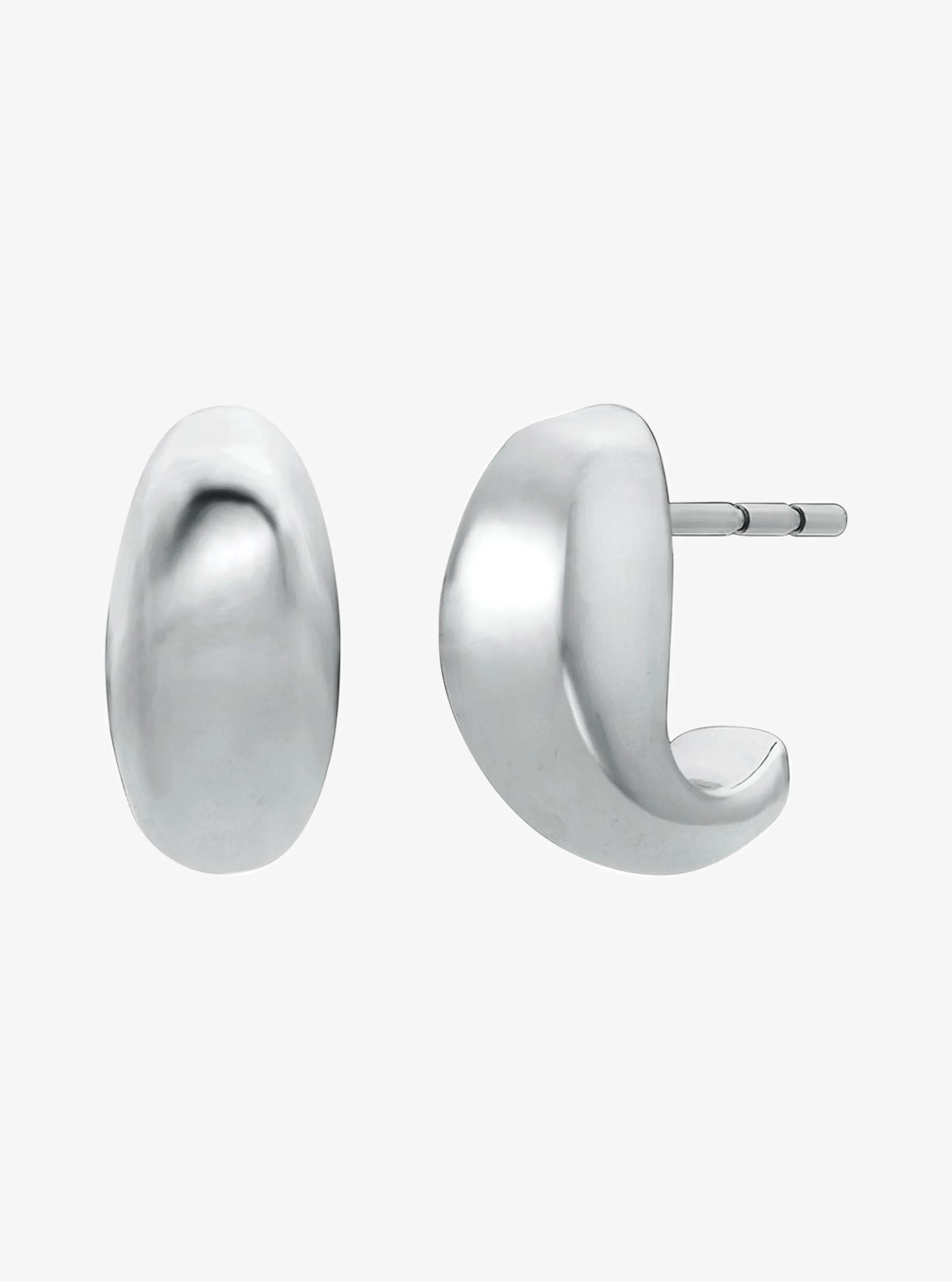 Half Hoop Huggie Earrings in SILVER | Michael Kors