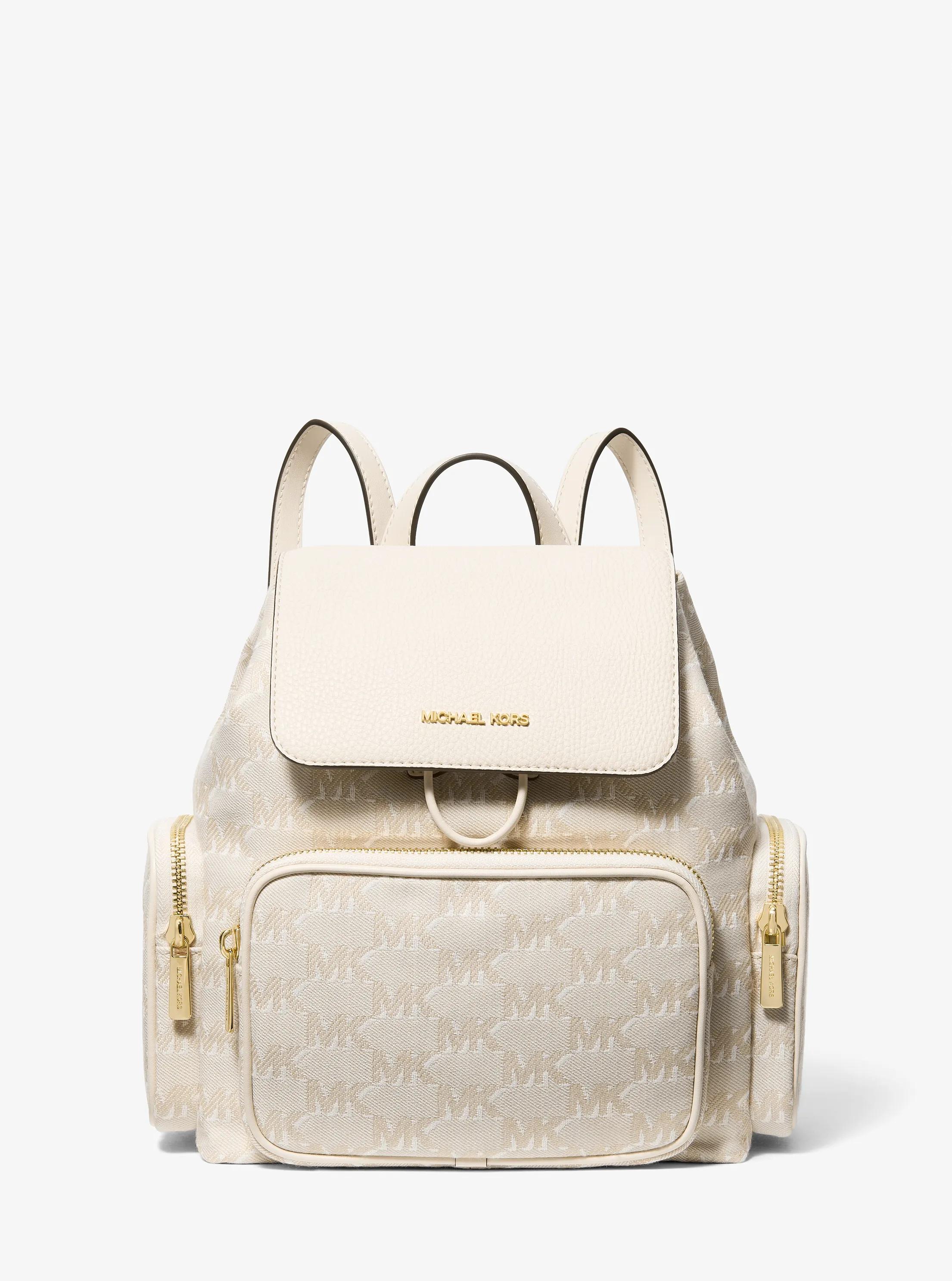 Petit sac &agrave; dos cargo Merritt en jacquard &agrave; logo in CR&Egrave;ME L&Eacute;GER | Michael Kors