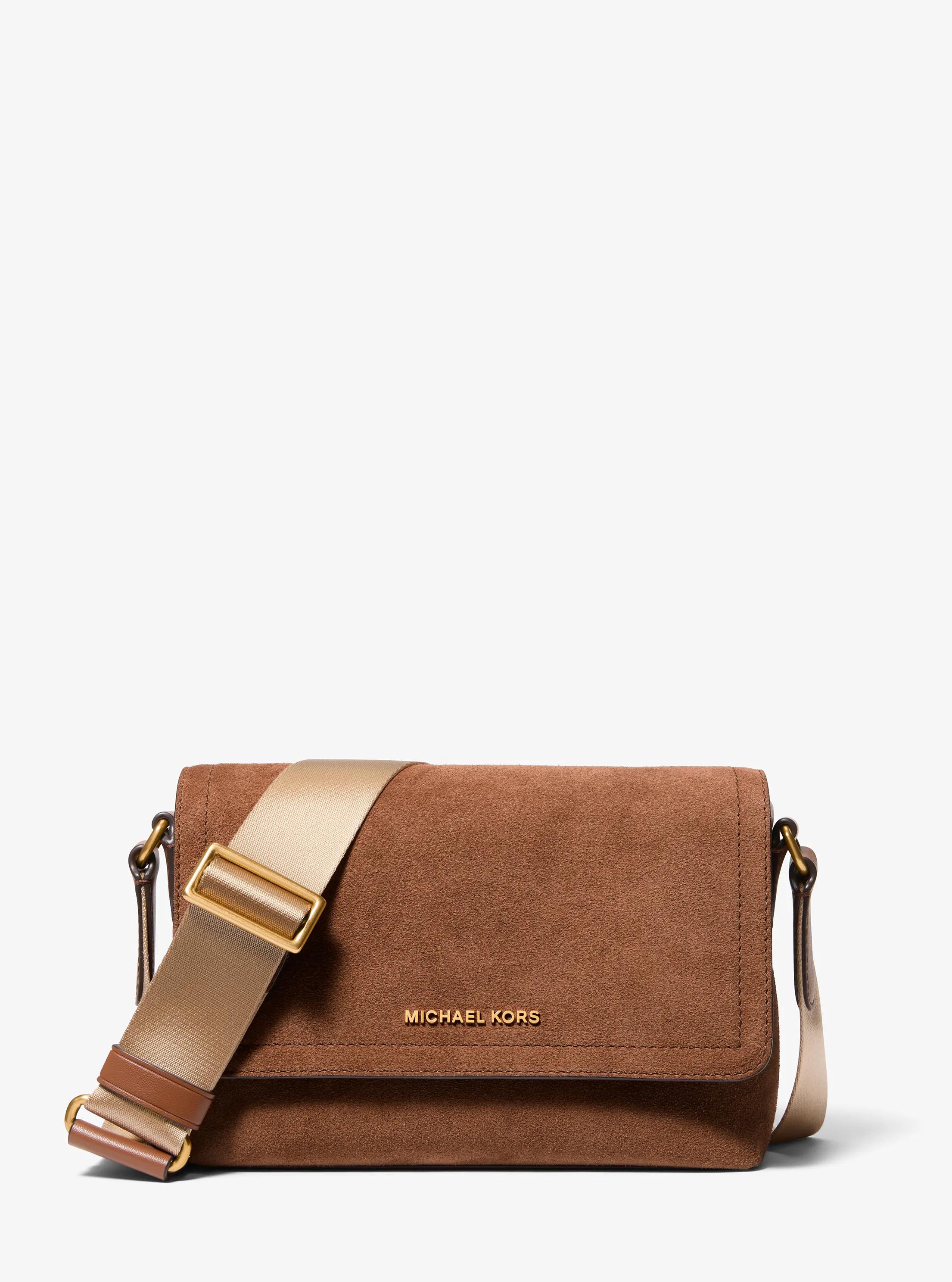 Hudson Mini Suede Messenger Bag in LUGGAGE | Michael Kors