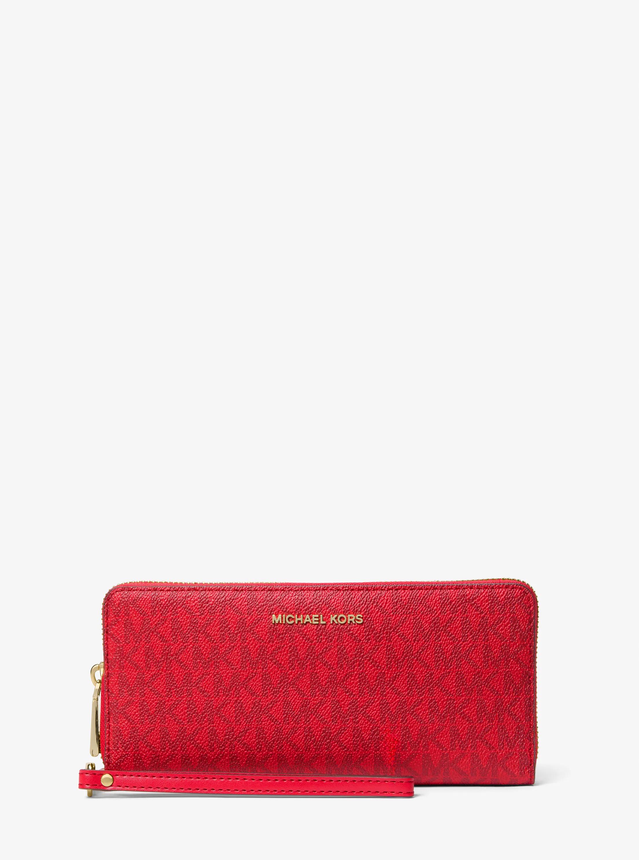 Large Logo Continental Wallet in CRIMSON MULTI | Michael Kors