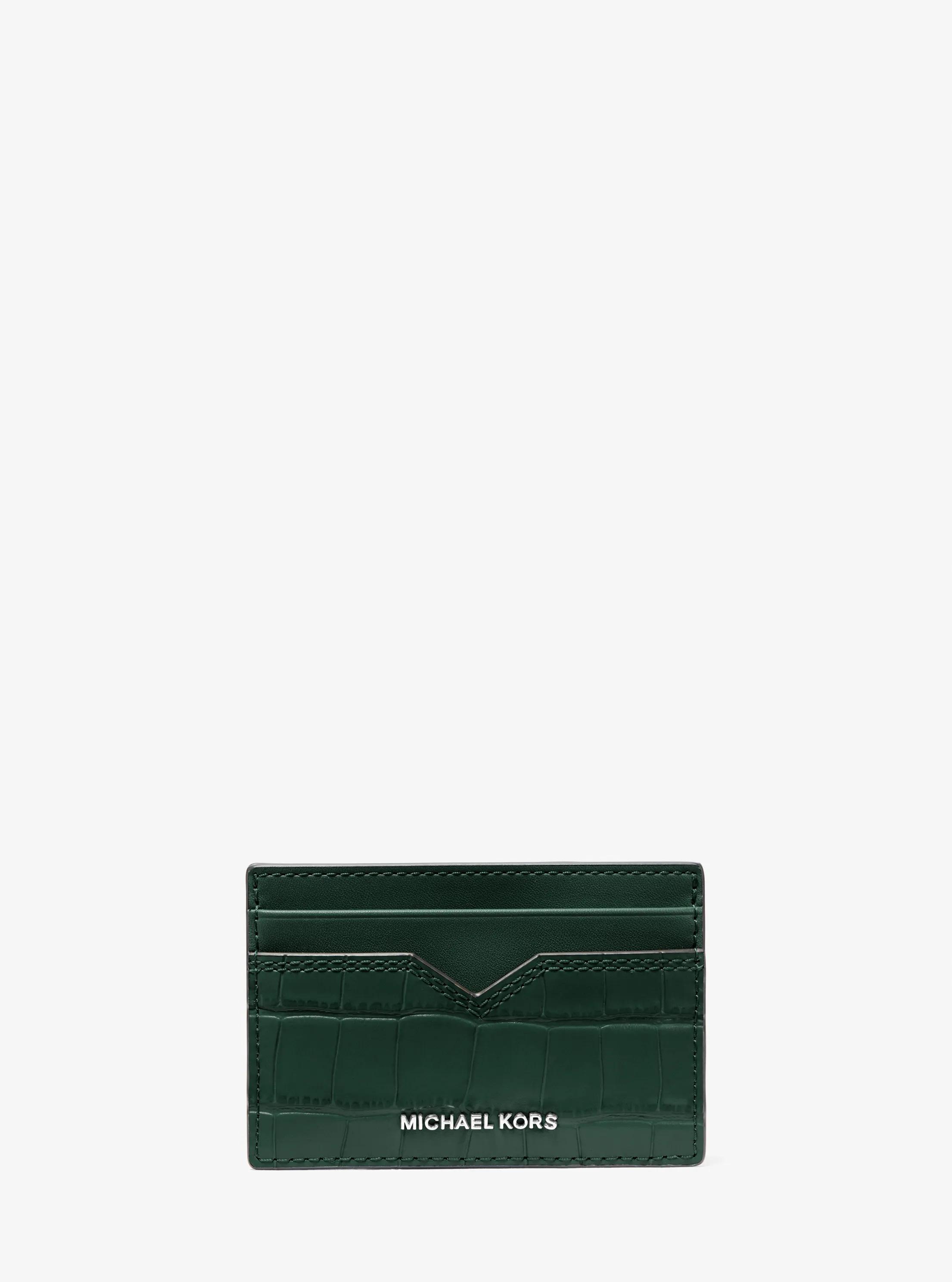Tarjetero Hudson de piel con motivo de cocodrilo en relieve in [3228] | Michael Kors