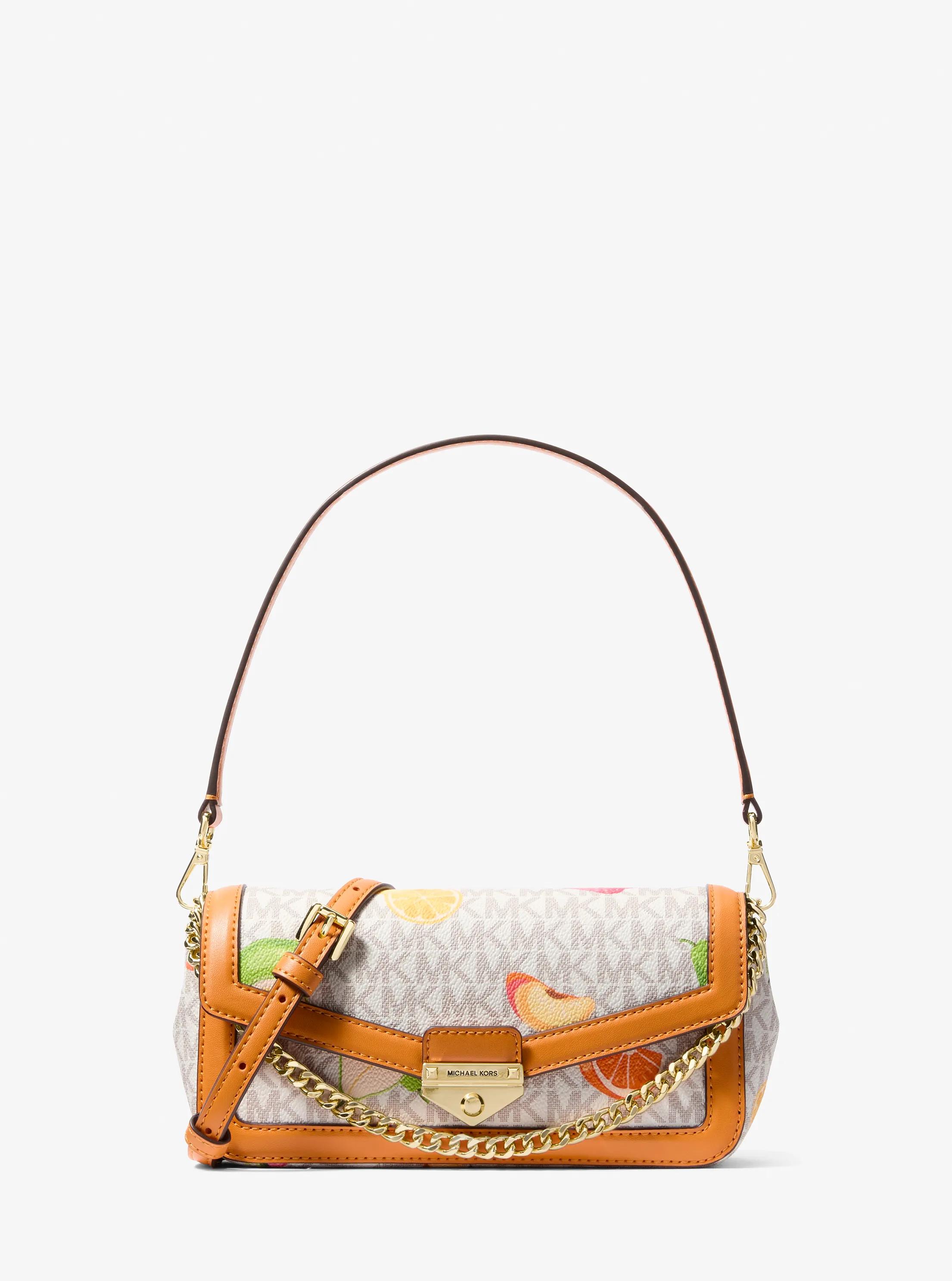 Soho Small Printed Signature Logo Convertible Crossbody Bag in RAD ORNGE ML | Michael Kors