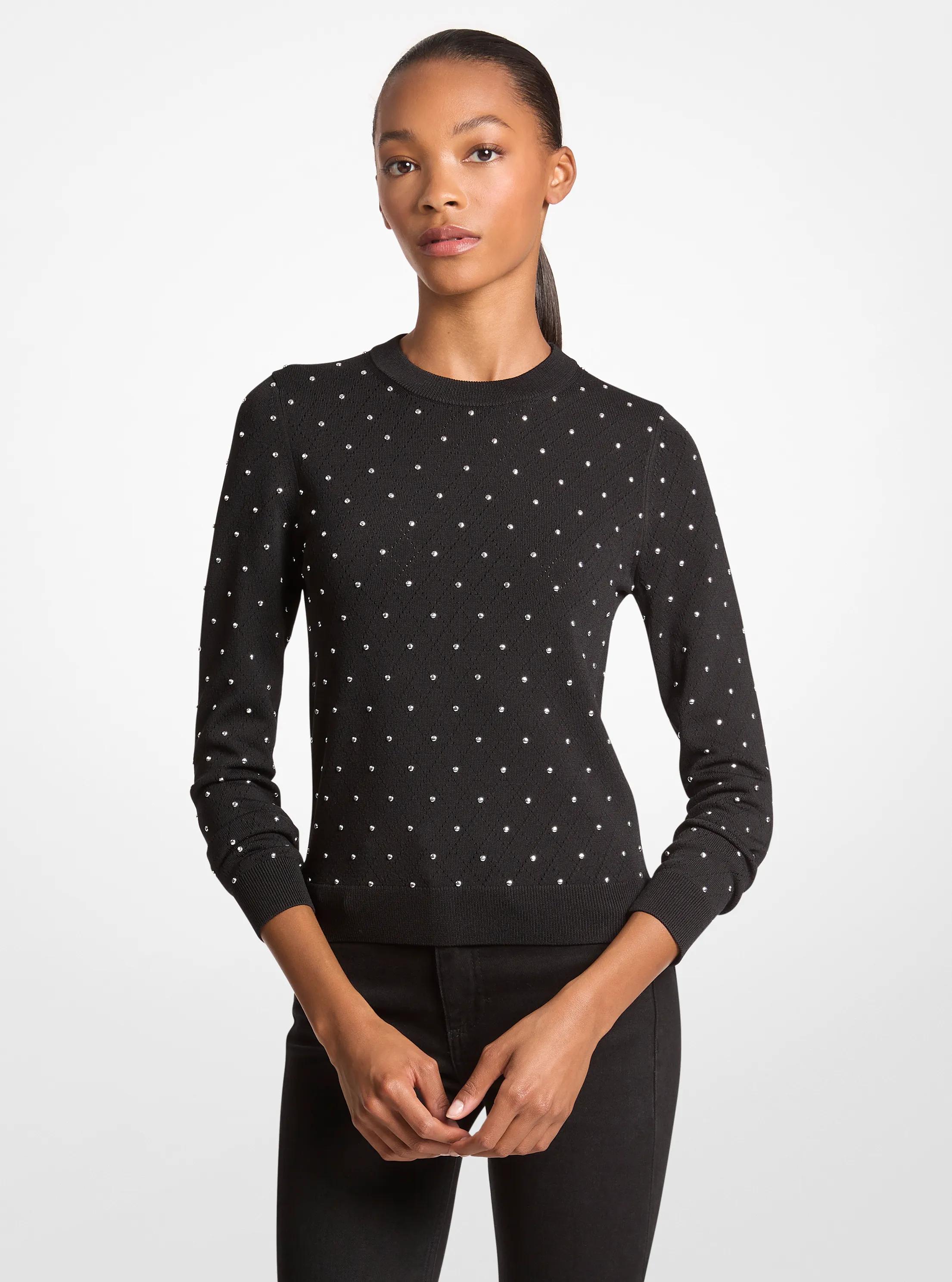 Chandail en viscose extensible &agrave; clous in NOIR | Michael Kors