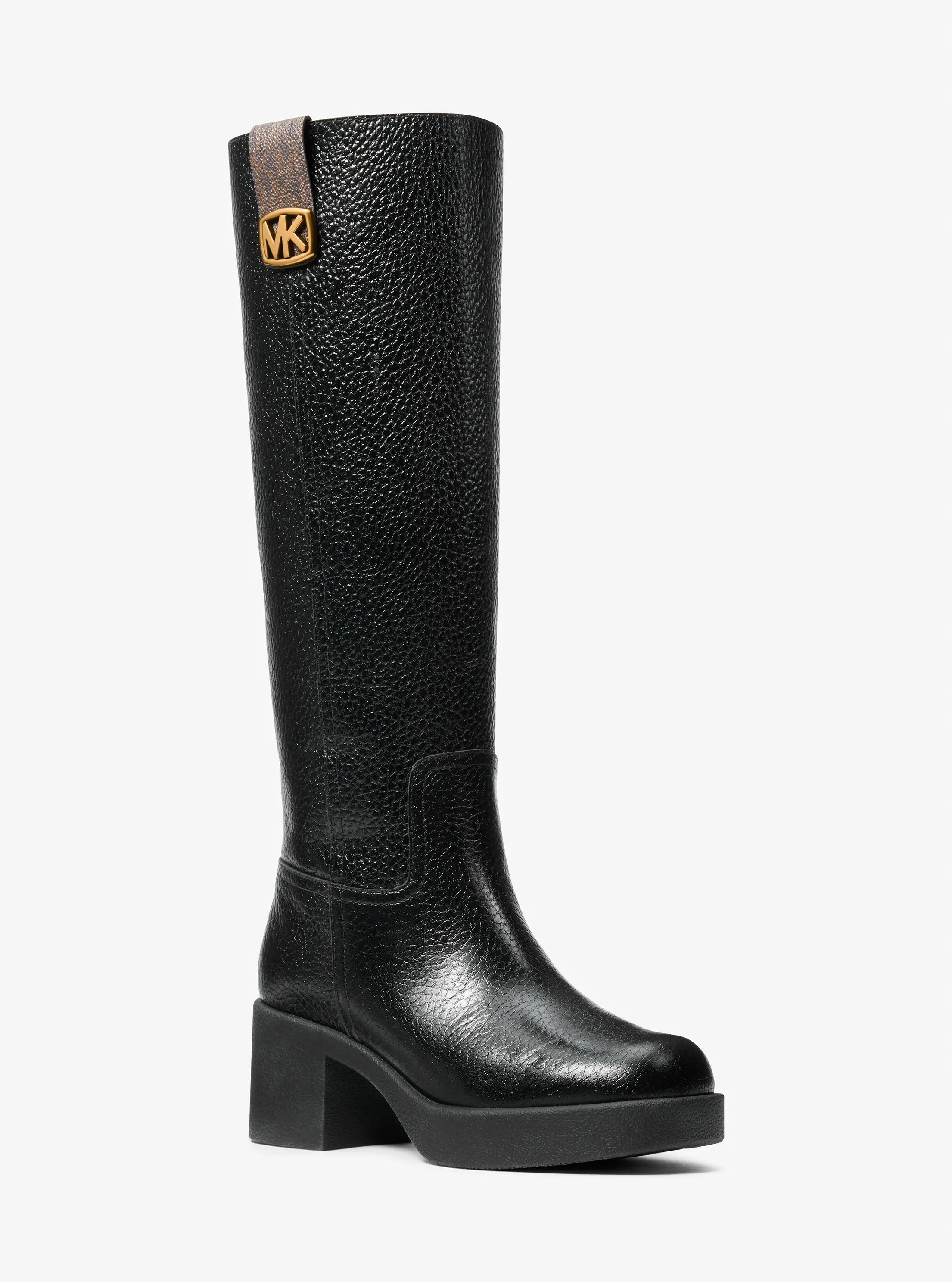 Bryant Leather Platform Boot in BLACK | Michael Kors