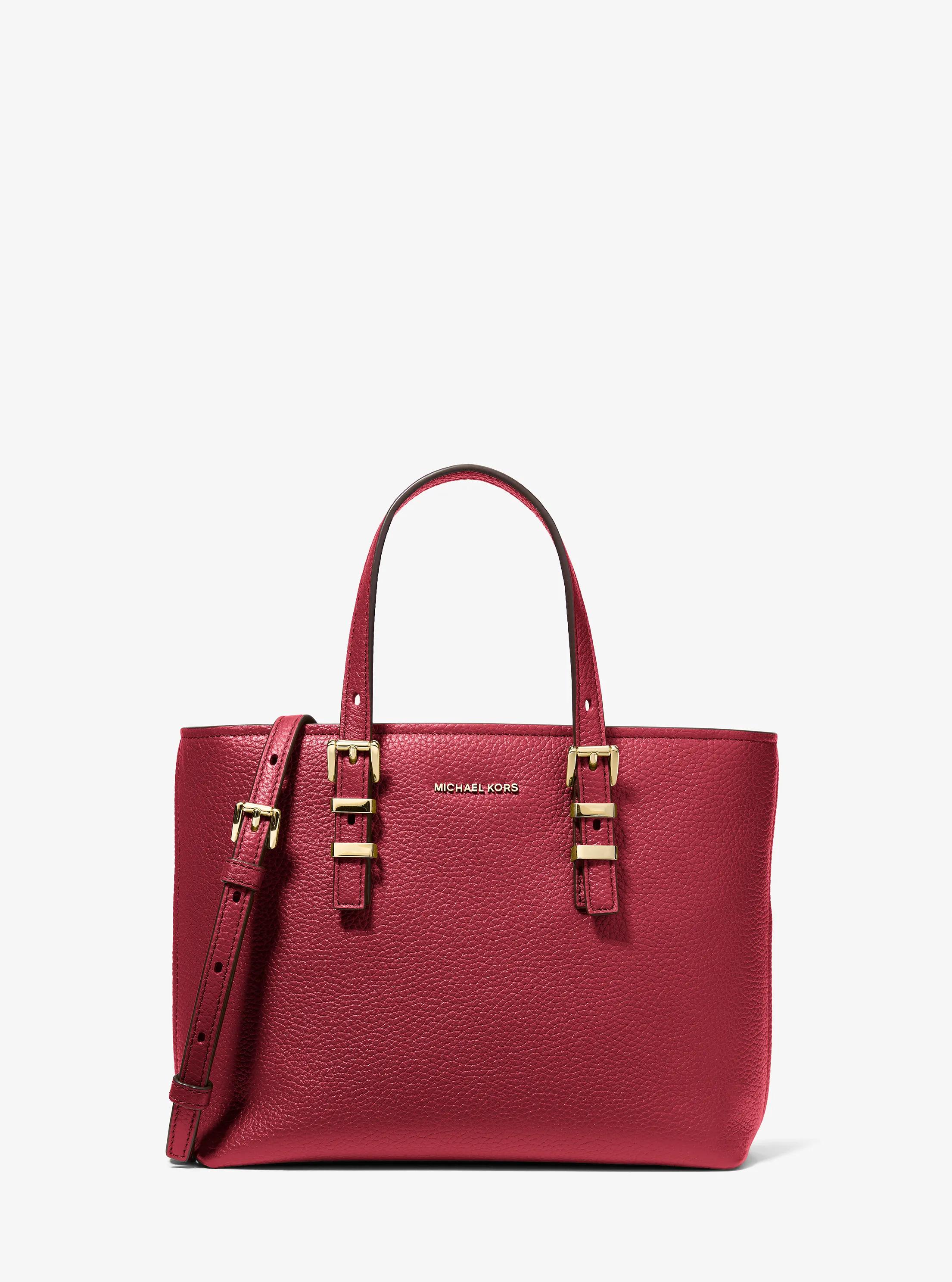 Crossbodytas Quinn van getrommeld leer, klein en aanpasbaar. in DIEPROOD | Michael Kors
