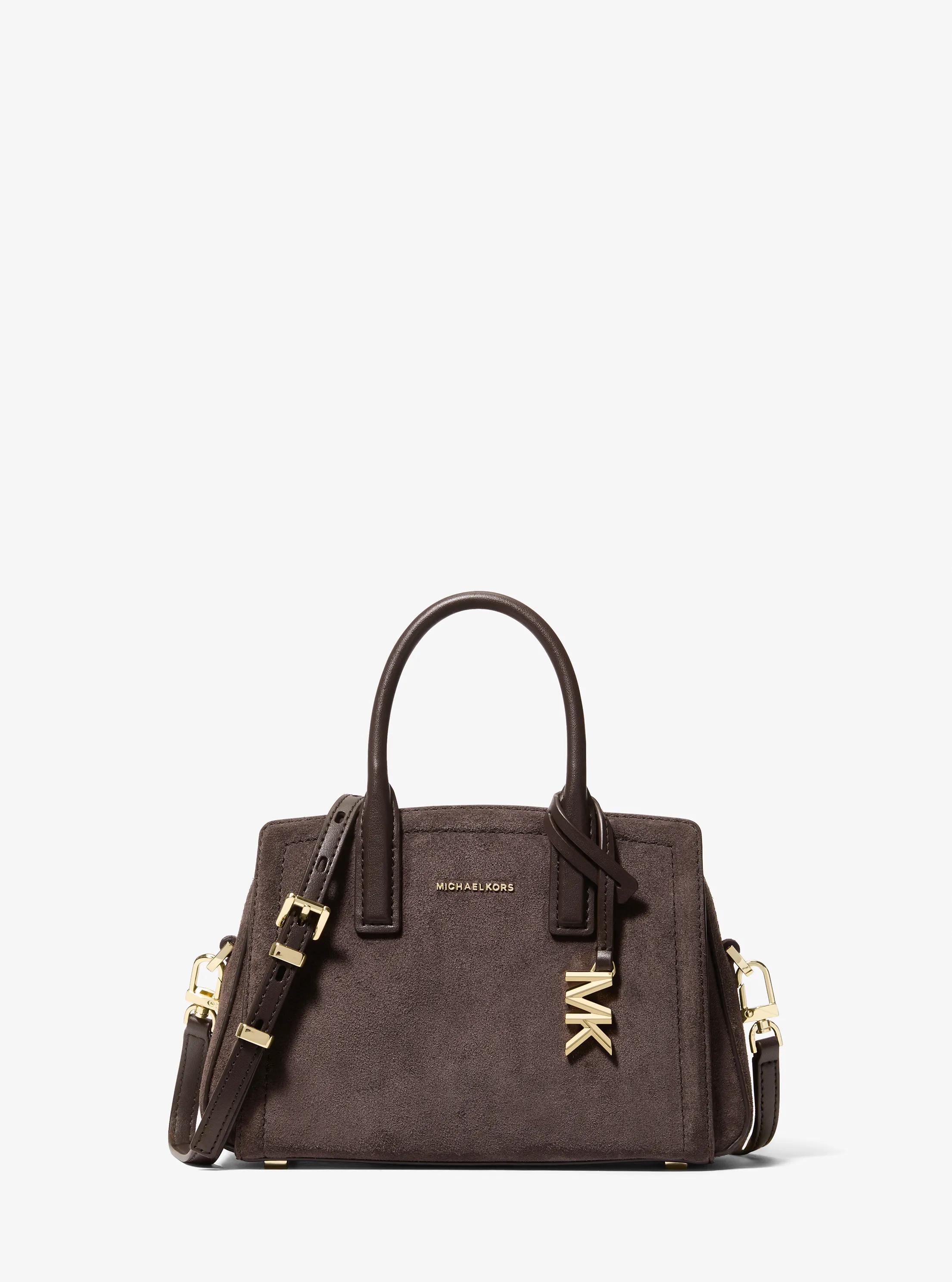 Wandelbare Umh&auml;ngetasche Laila Extra-Small aus Wildleder in SCHOKOLADE | Michael Kors