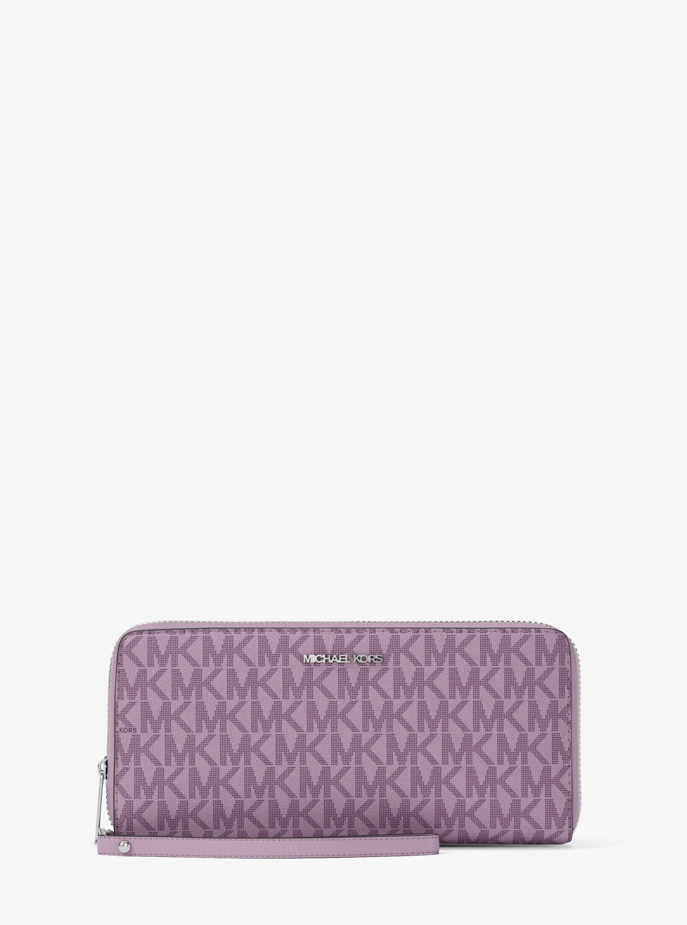 Jet Set Large Signature Logo Continental Wallet in LT QUARTZ | Michael Kors