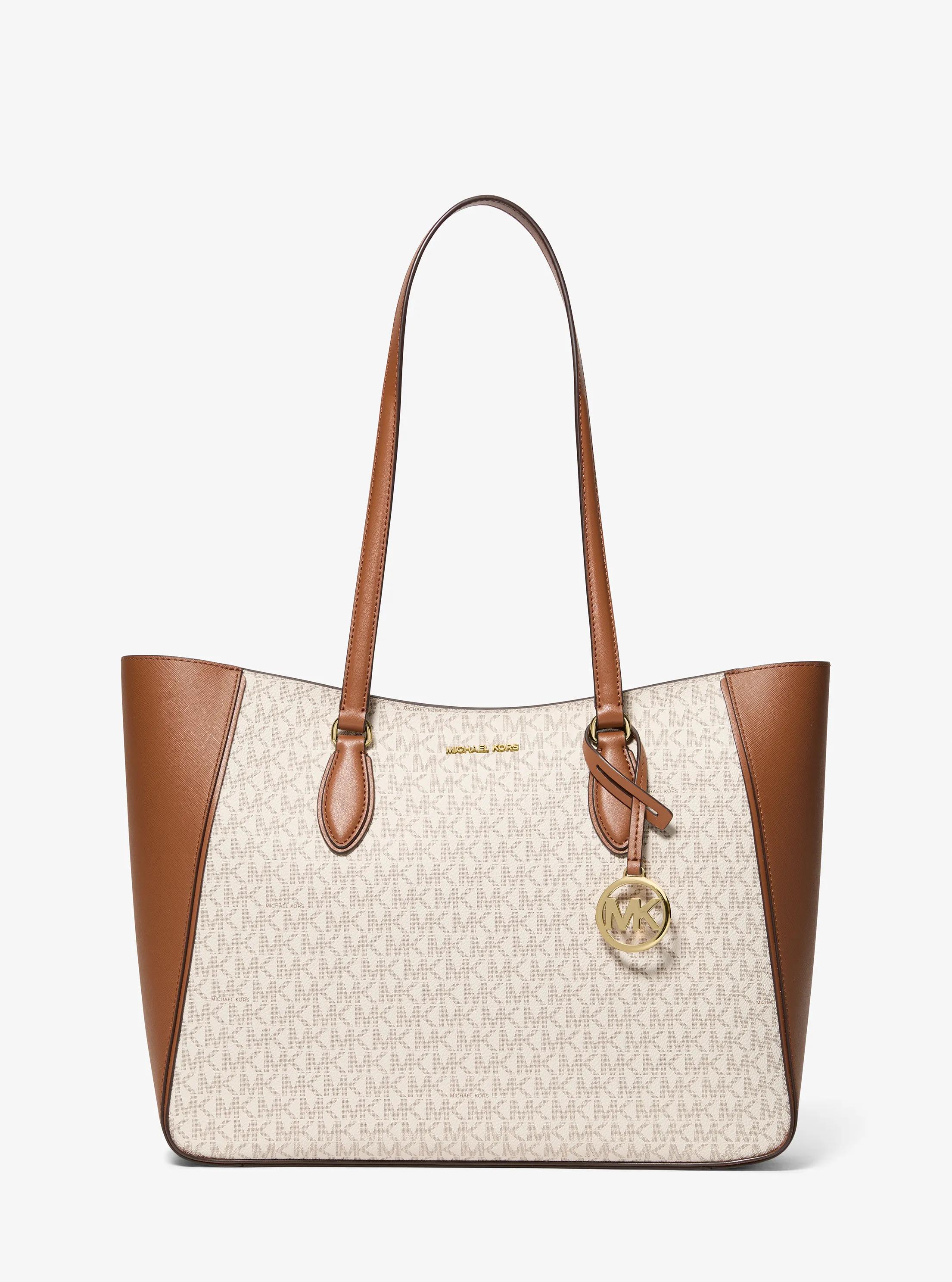 Jet Set Travel Large Signature Logo 3-in-1 Tote Bag in VANILLA | Michael Kors