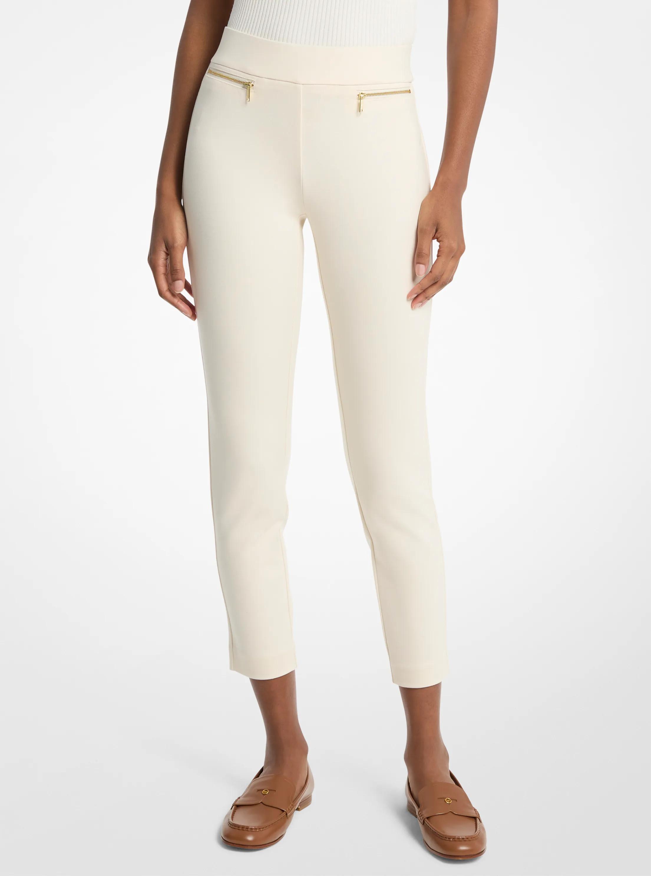 Pantal&oacute;n con cremallera de mezcla de viscosa in HUESO | Michael Kors