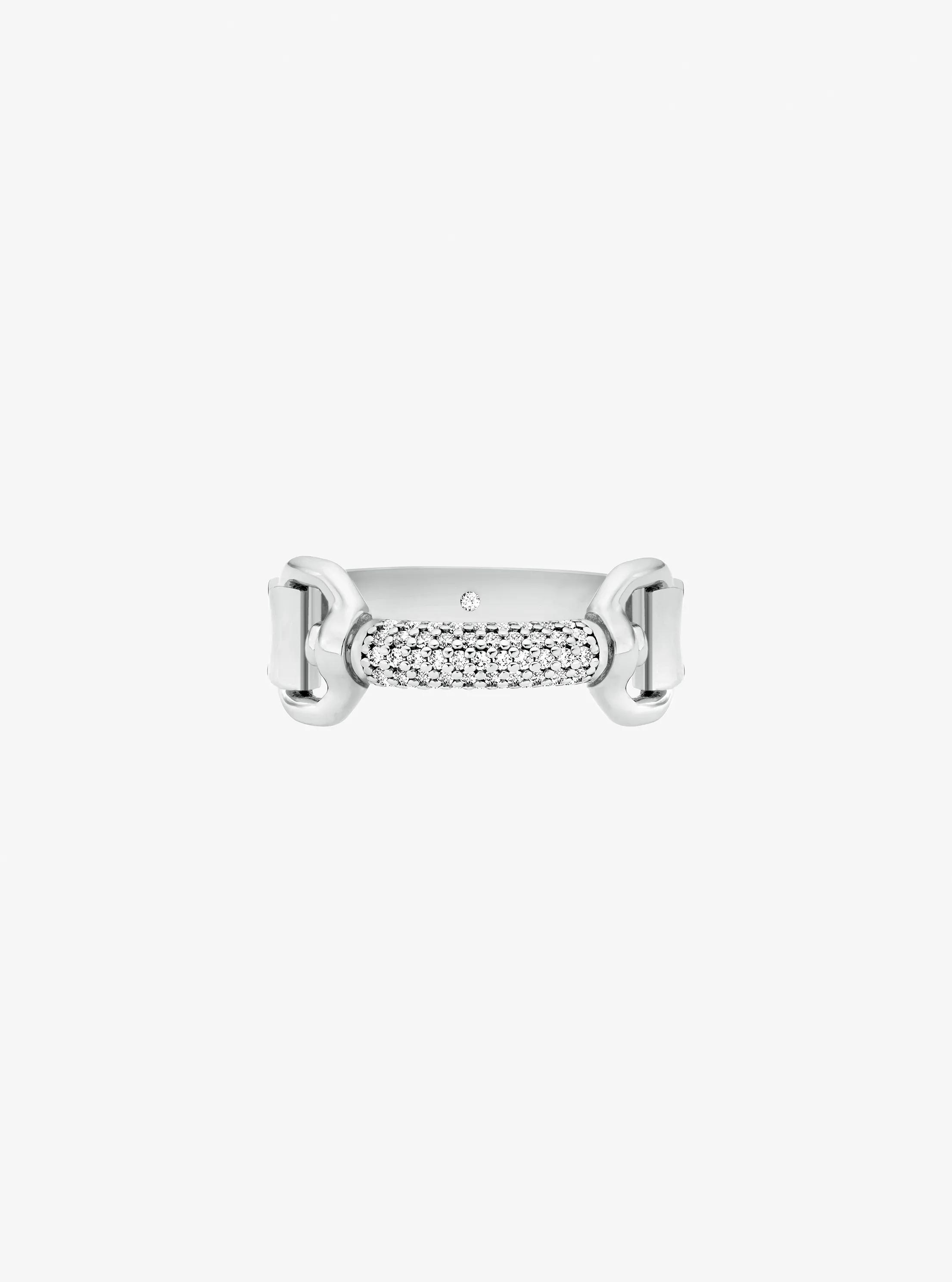 Pav&eacute; Horsebit Ring in SILVER | Michael Kors