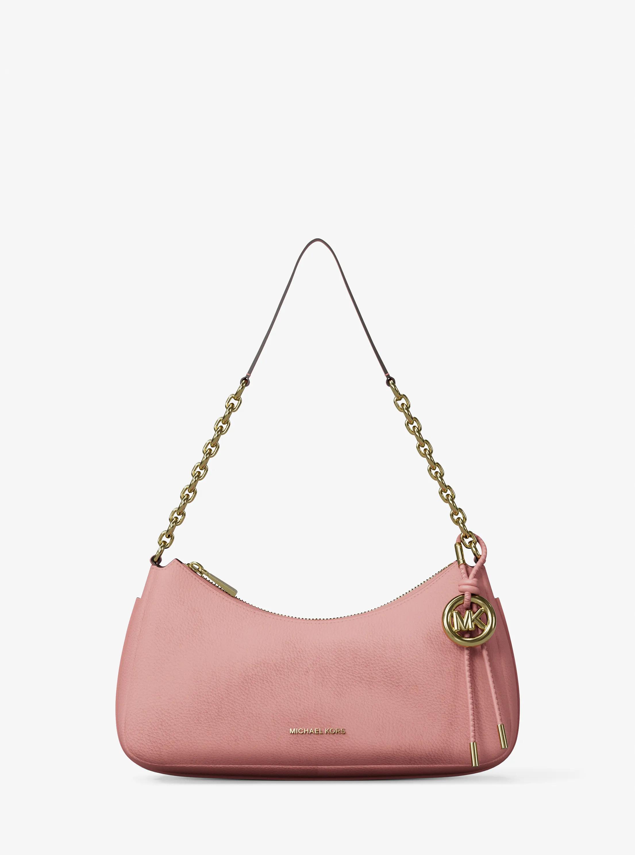 MK Pochette Nolita de taille moyenne en nubuck à chaîne - Rose - Michael Kors