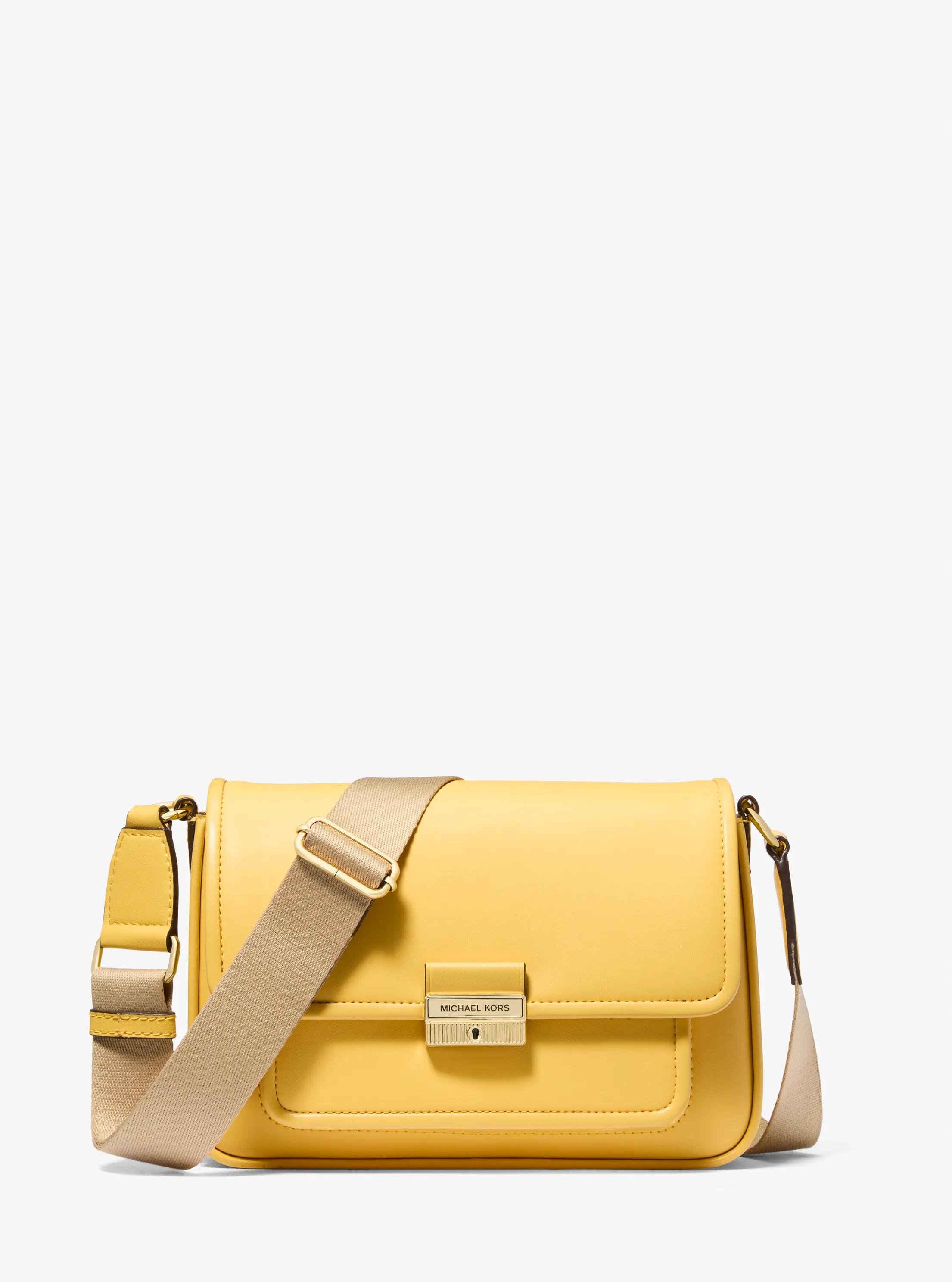 Bolso messenger Bradshaw mediano de cuero in AMARILLO MARGARITA | Michael Kors