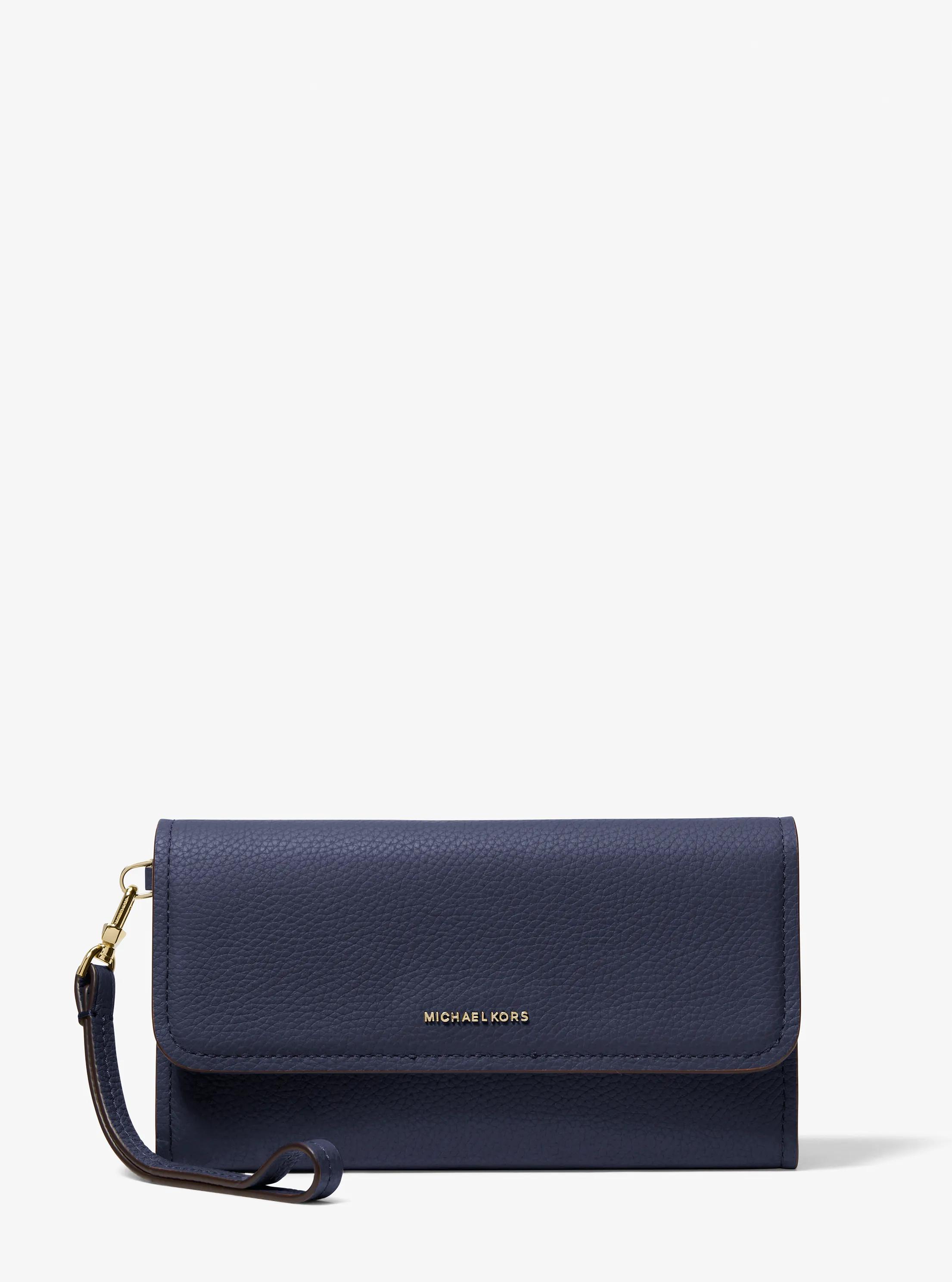 Jet Set Medium Pebbled Leather Smartphone Wristlet in DRESS BLUES | Michael Kors