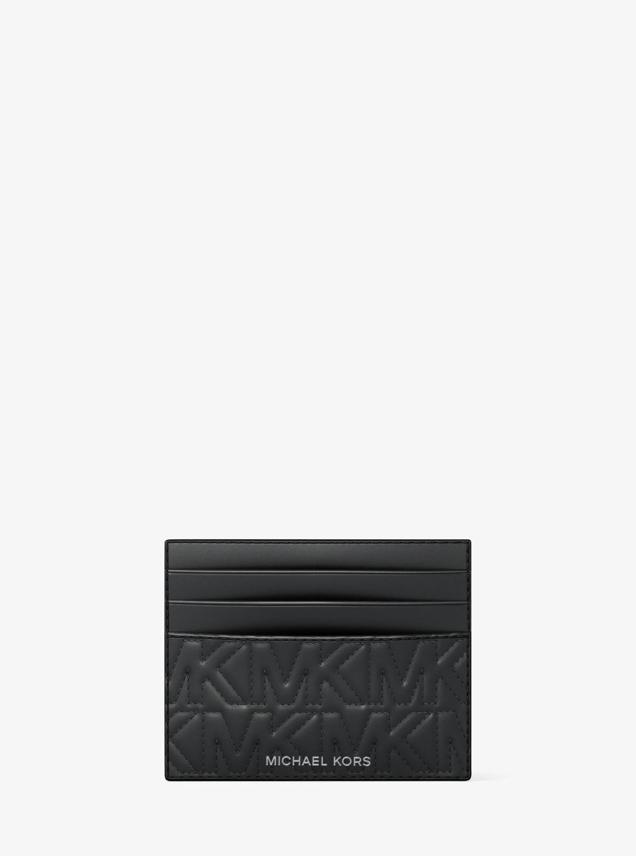 MK Kaarthouder Hudson met logo, doorgestikt - Zwart - Michael Kors