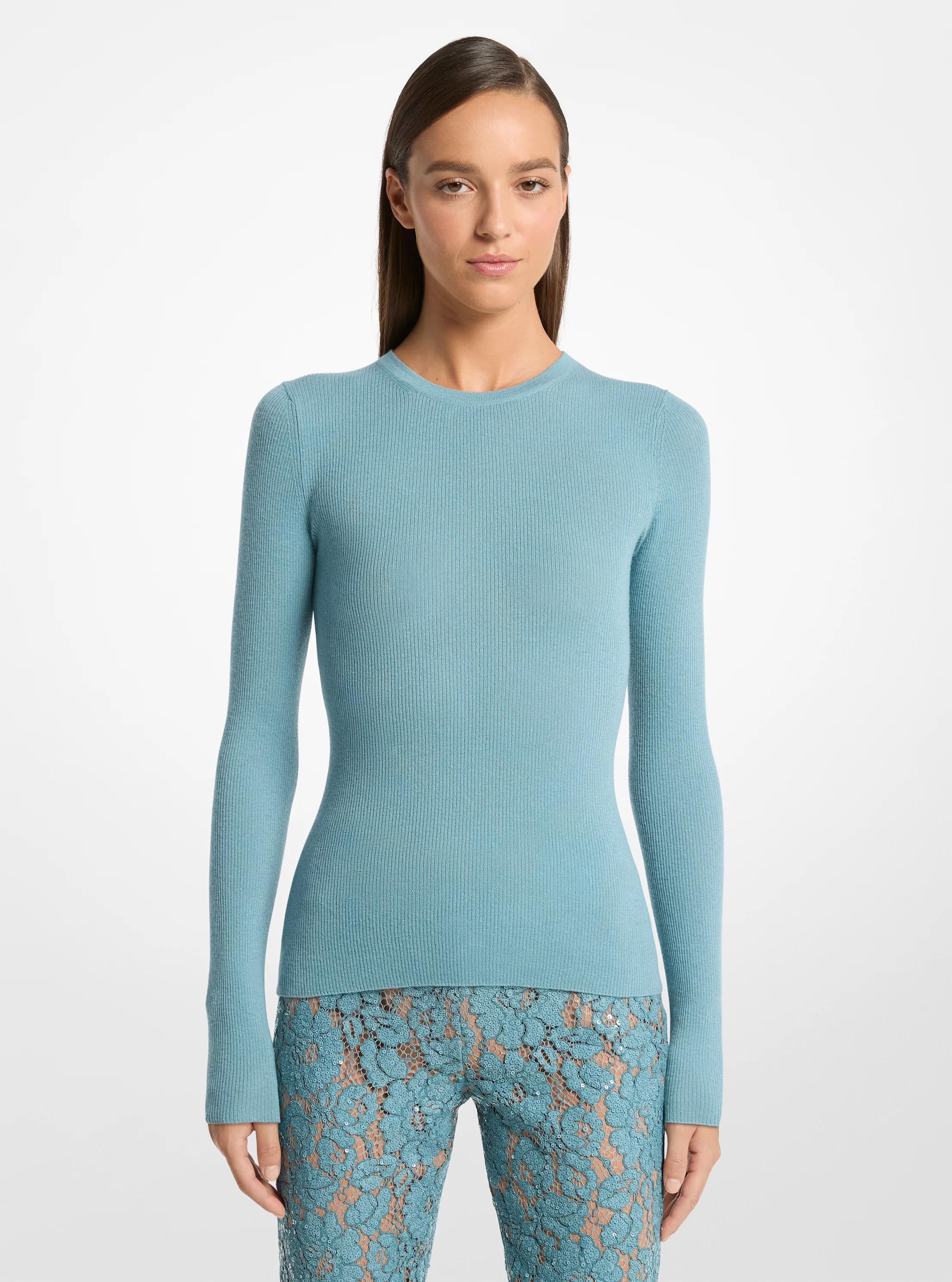 Hutton Featherweight Cashmere Sweater in SEAGLASS | Michael Kors