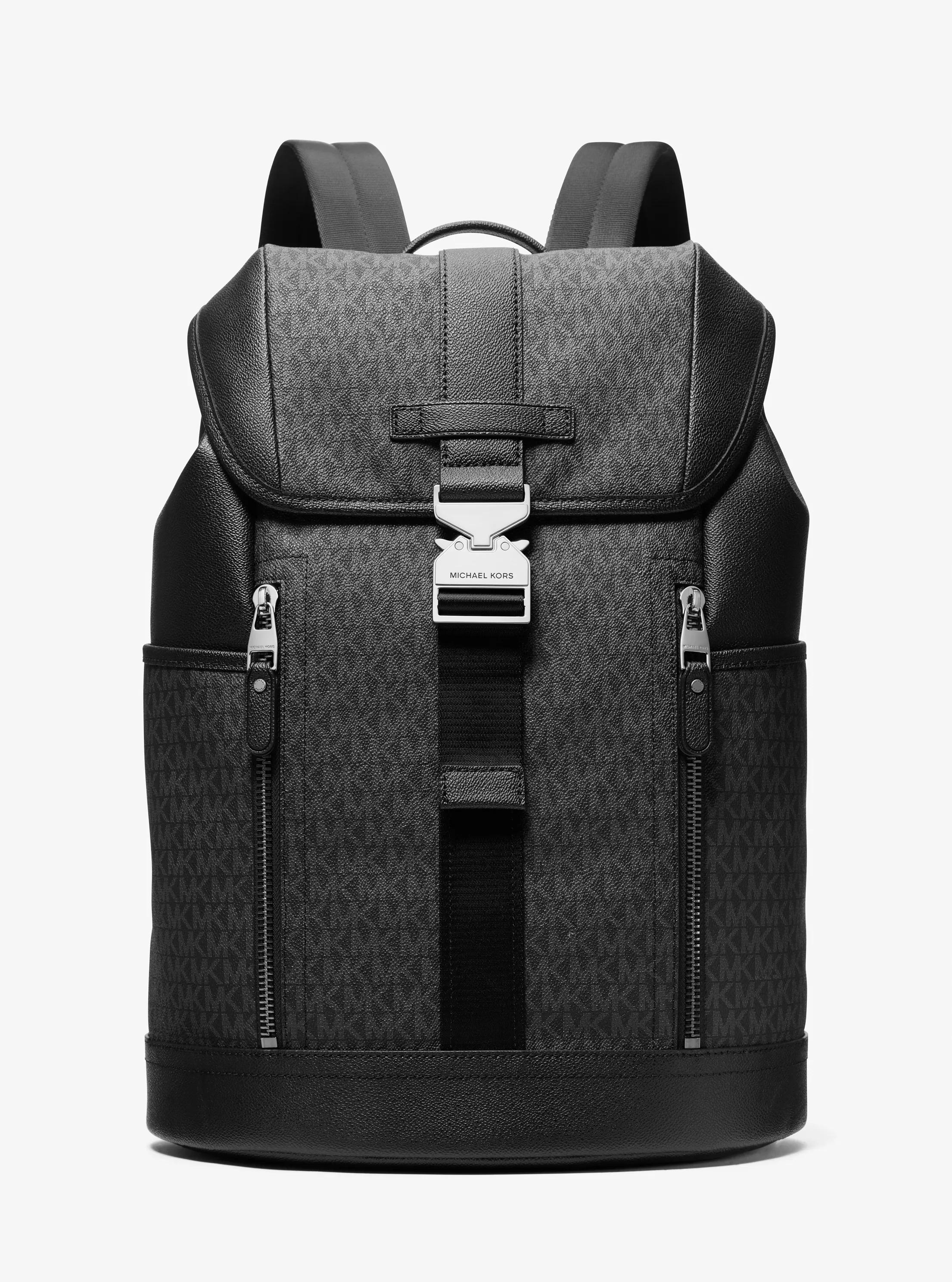 Hudson Signature Logo Aviator Backpack in BLACK | Michael Kors