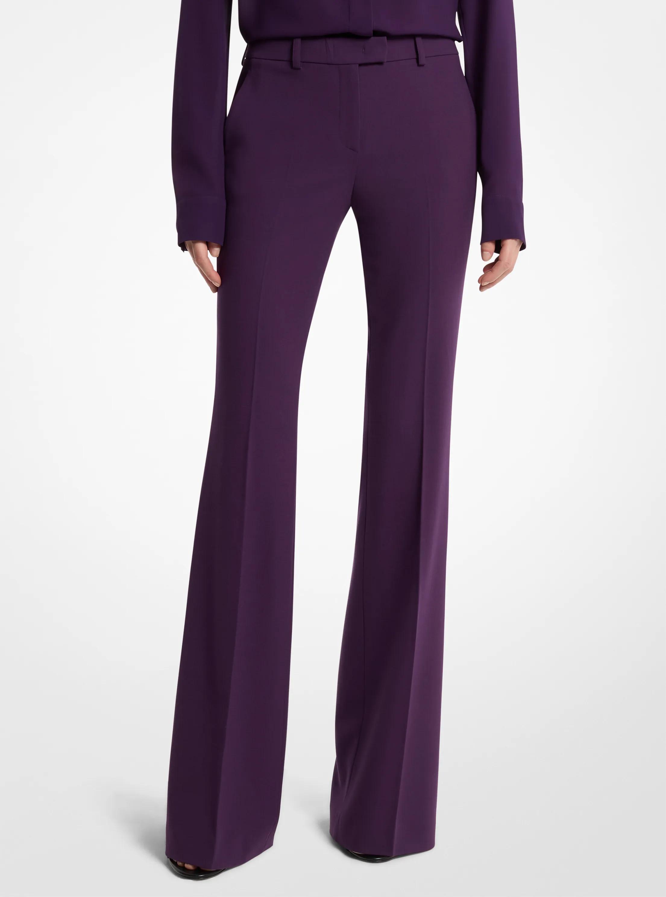 Michael Kors Haylee Stretch Wool Crepe Flared Trousers