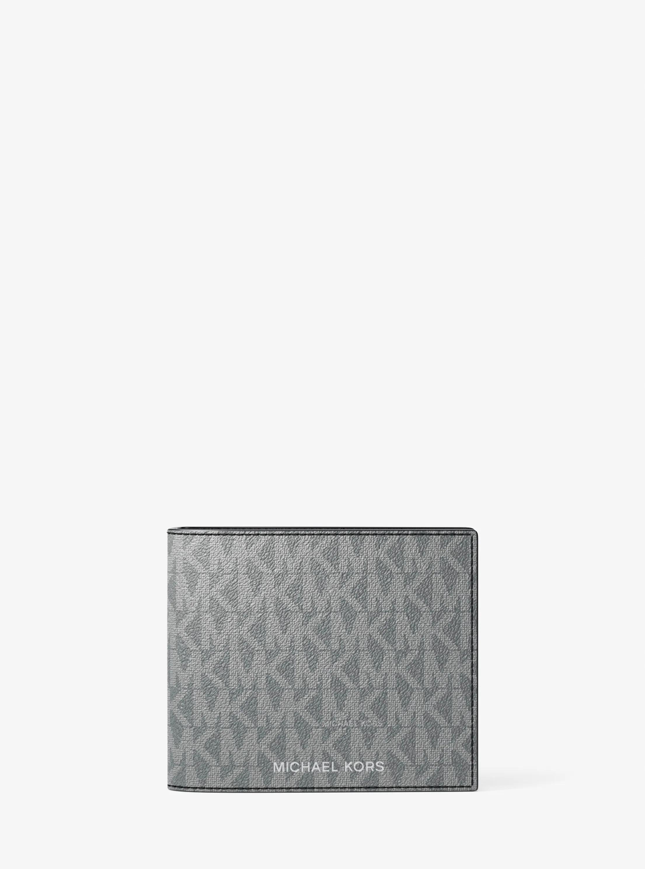 Harrison Logo Billfold Wallet With Passcase in STORM | Michael Kors