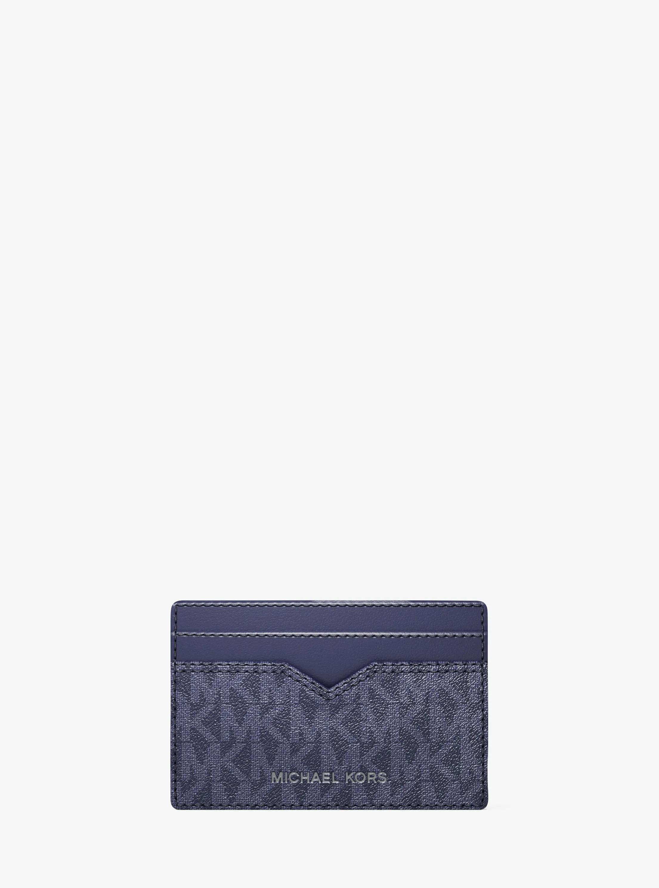 MK Porte-cartes Hudson à logo - Bleu - Michael Kors