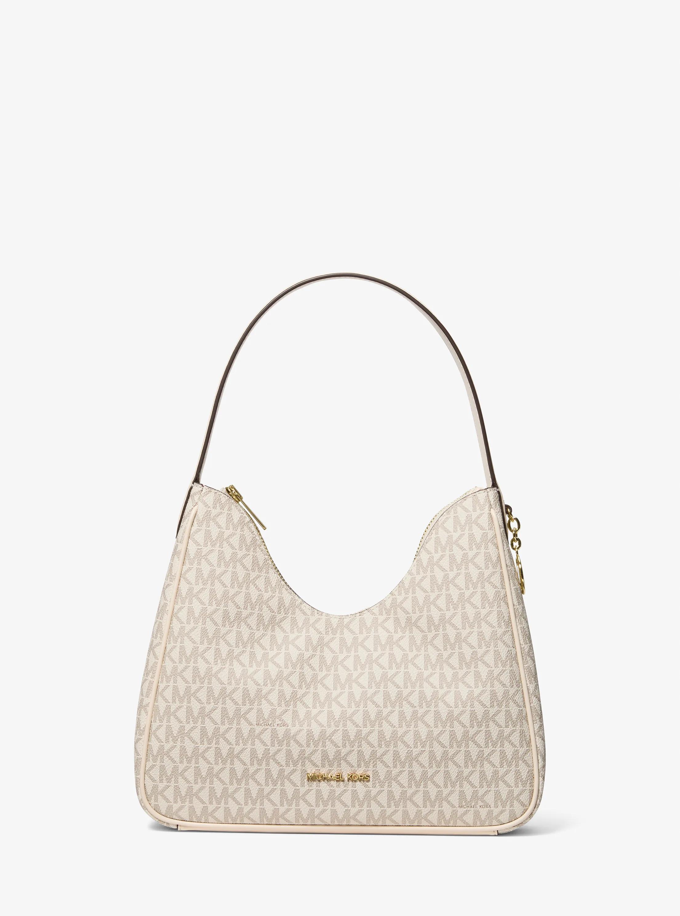 Nayla Small Signature Logo Hobo Shoulder Bag in LT CRM MULTI | Michael Kors