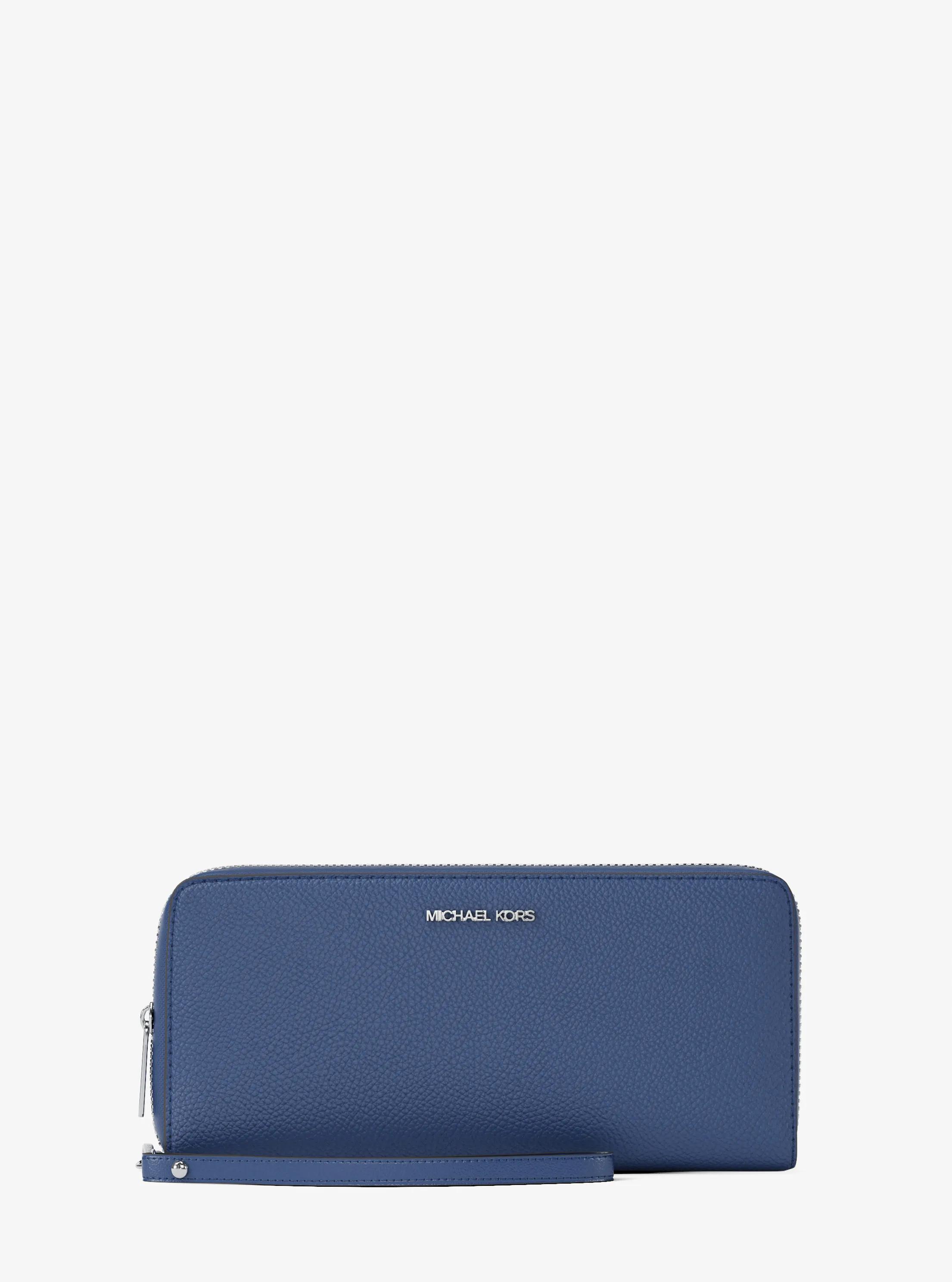 Large Pebbled Leather Continental Wallet in GALAXY BLUE | Michael Kors