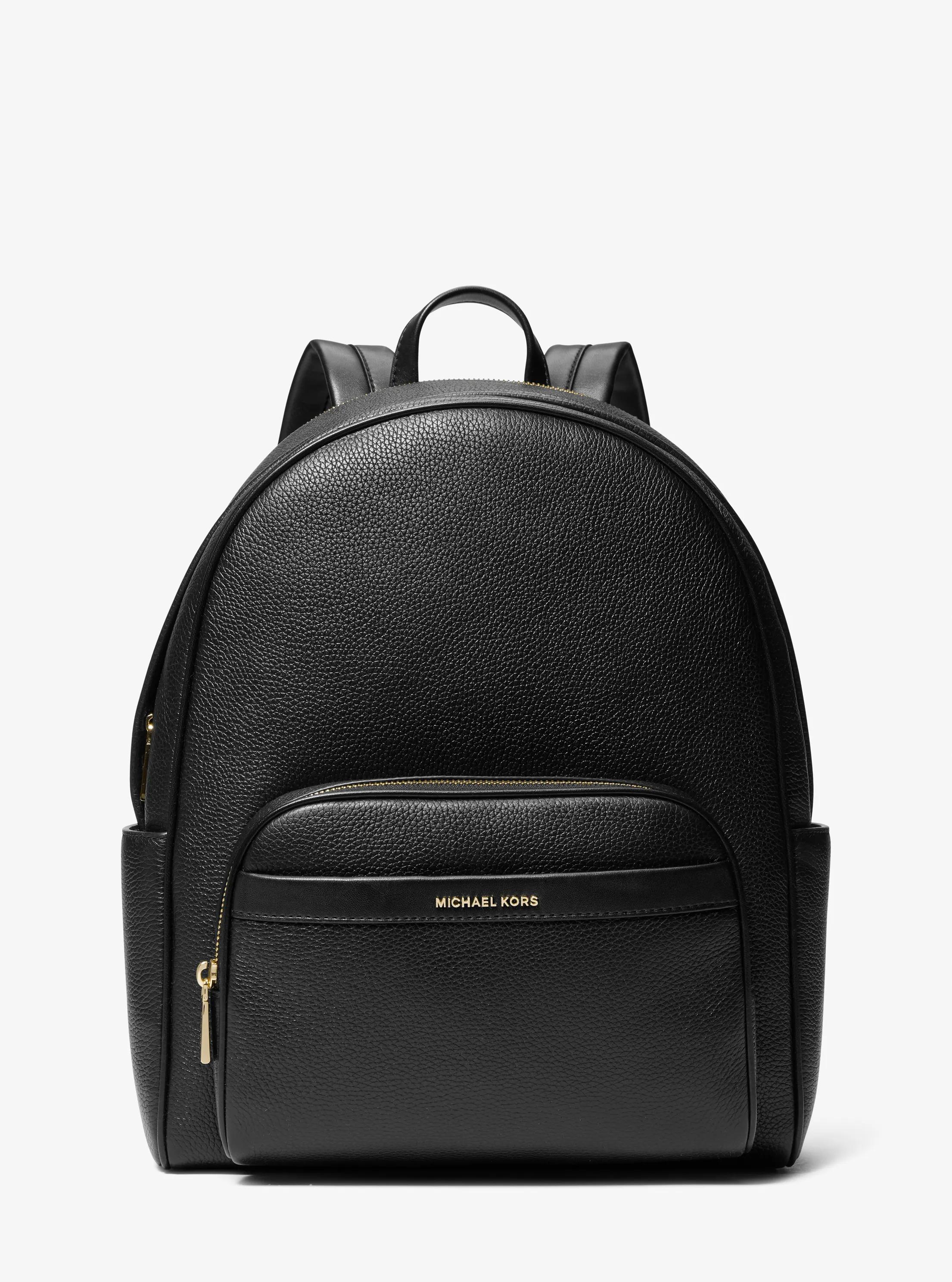 Bex Large Pebbled Leather Backpack in BLACK | Michael Kors