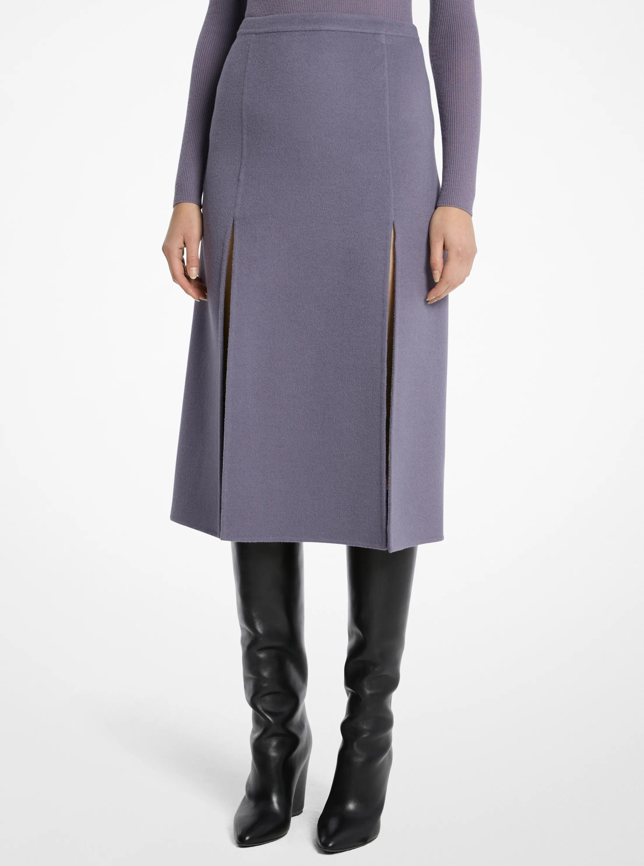 Michael Kors Collection Double Faced Wool Slit Skirt