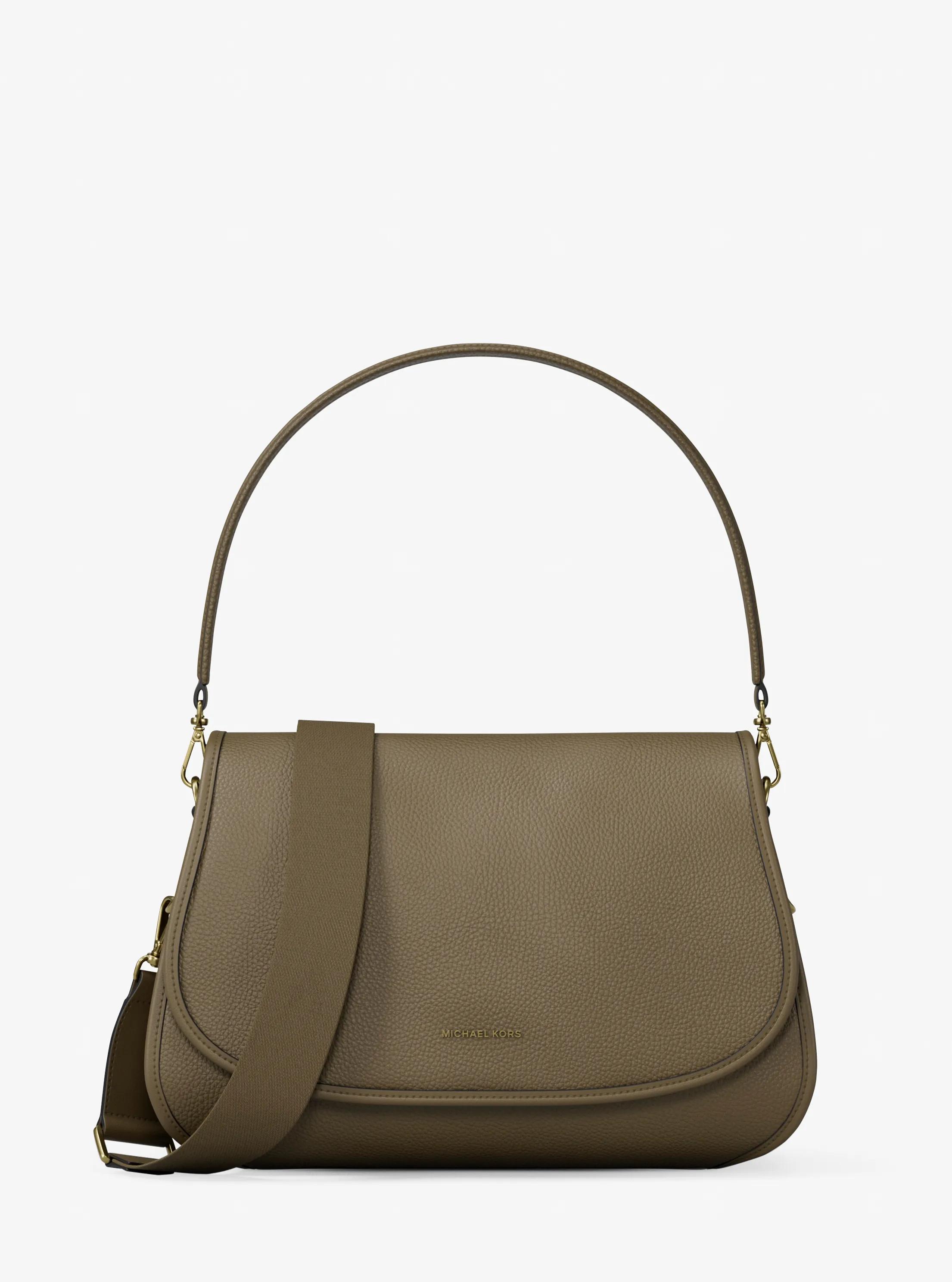 MK Besace convertible Holmes de taille moyenne en cuir grainé - Vert - Michael Kors