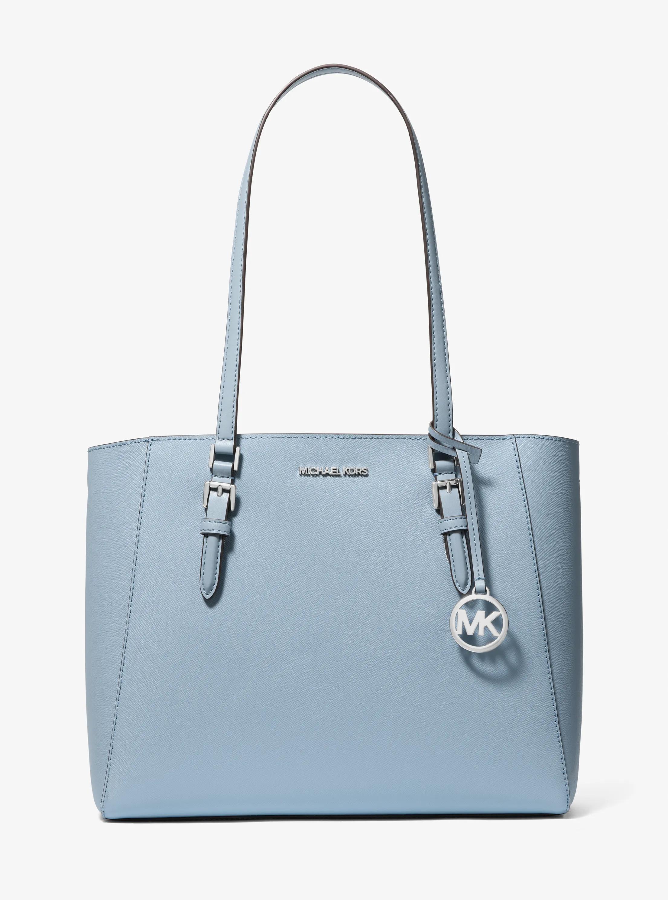 Charlotte Large Leather and Signature Logo 3-in-1 Tote Bag in PALE BLUE | Michael Kors