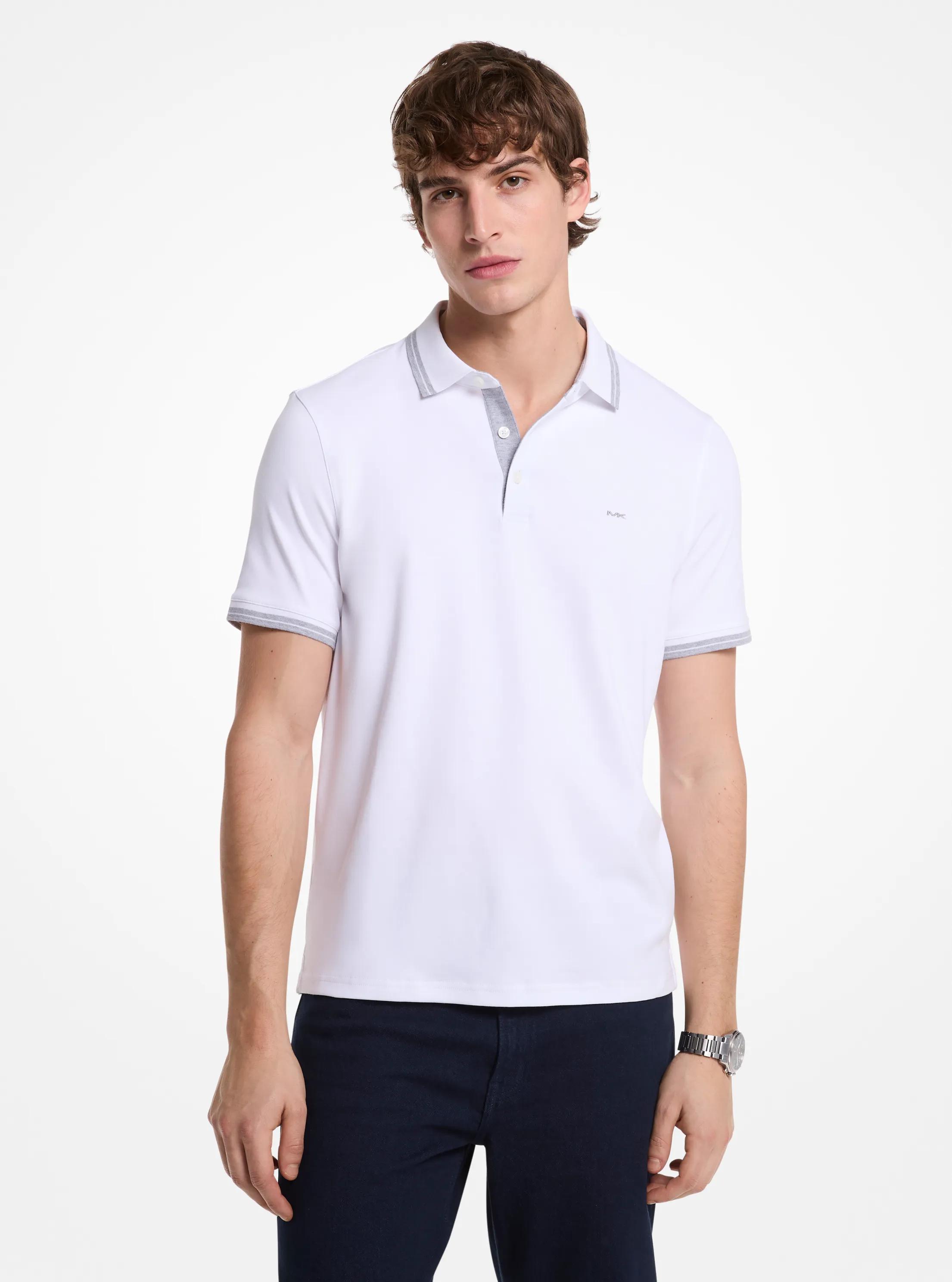 Greenwich Cotton Polo Shirt in WHITE | Michael Kors