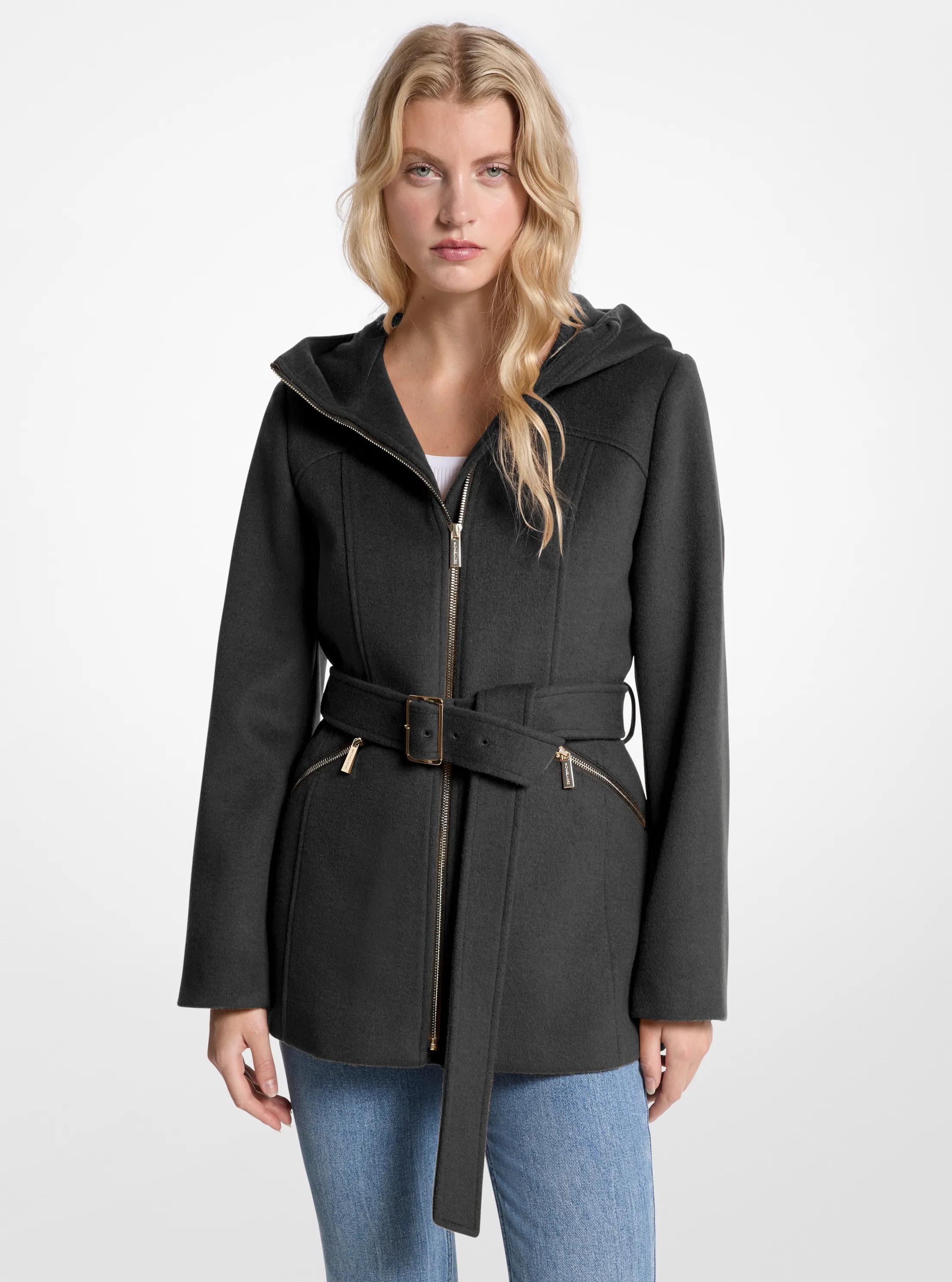 Abrigo con capucha de mezcla de lana in NEGRO | Michael Kors