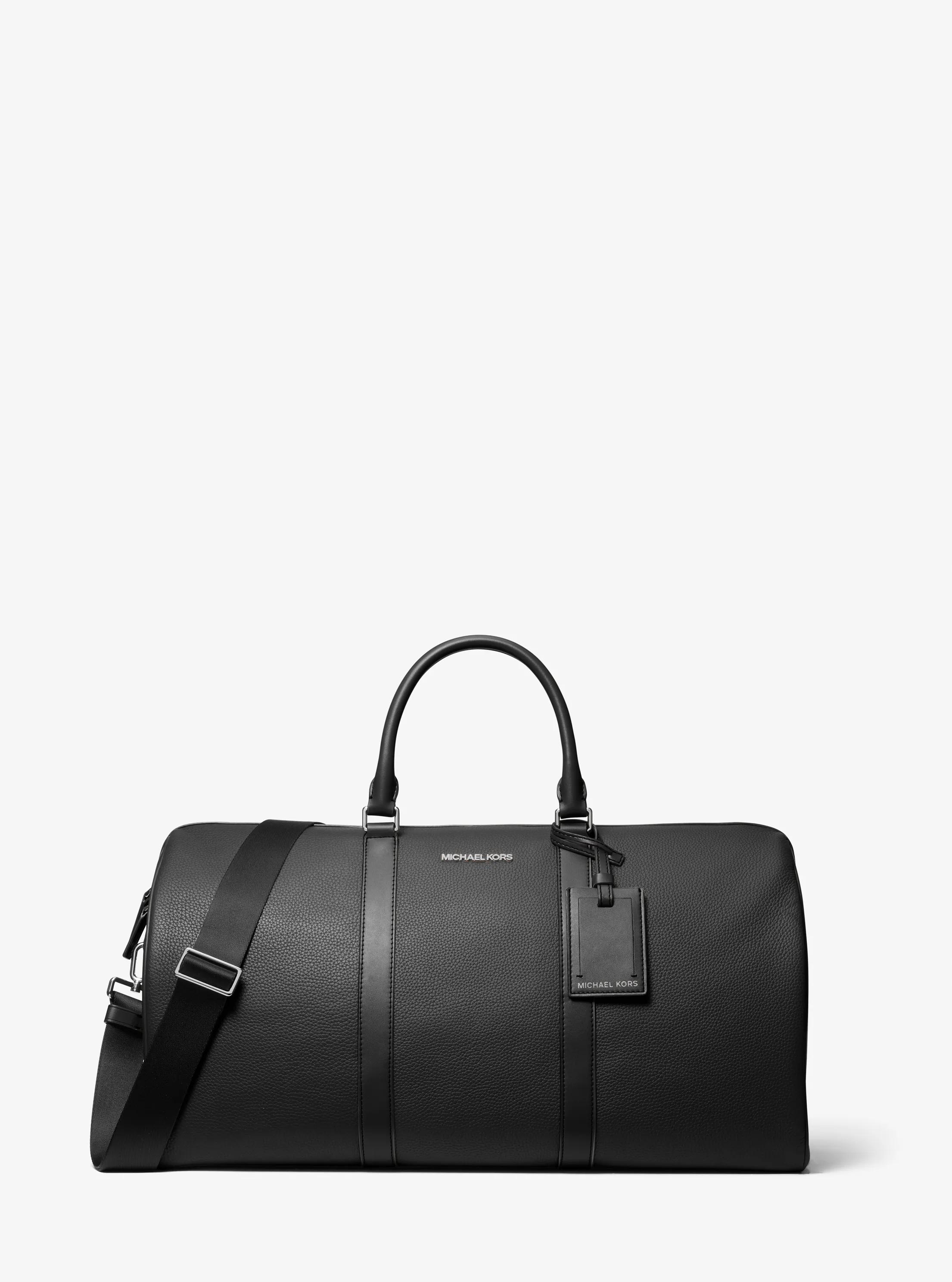 Cooper Pebbled Leather Duffel Bag in BLACK | Michael Kors