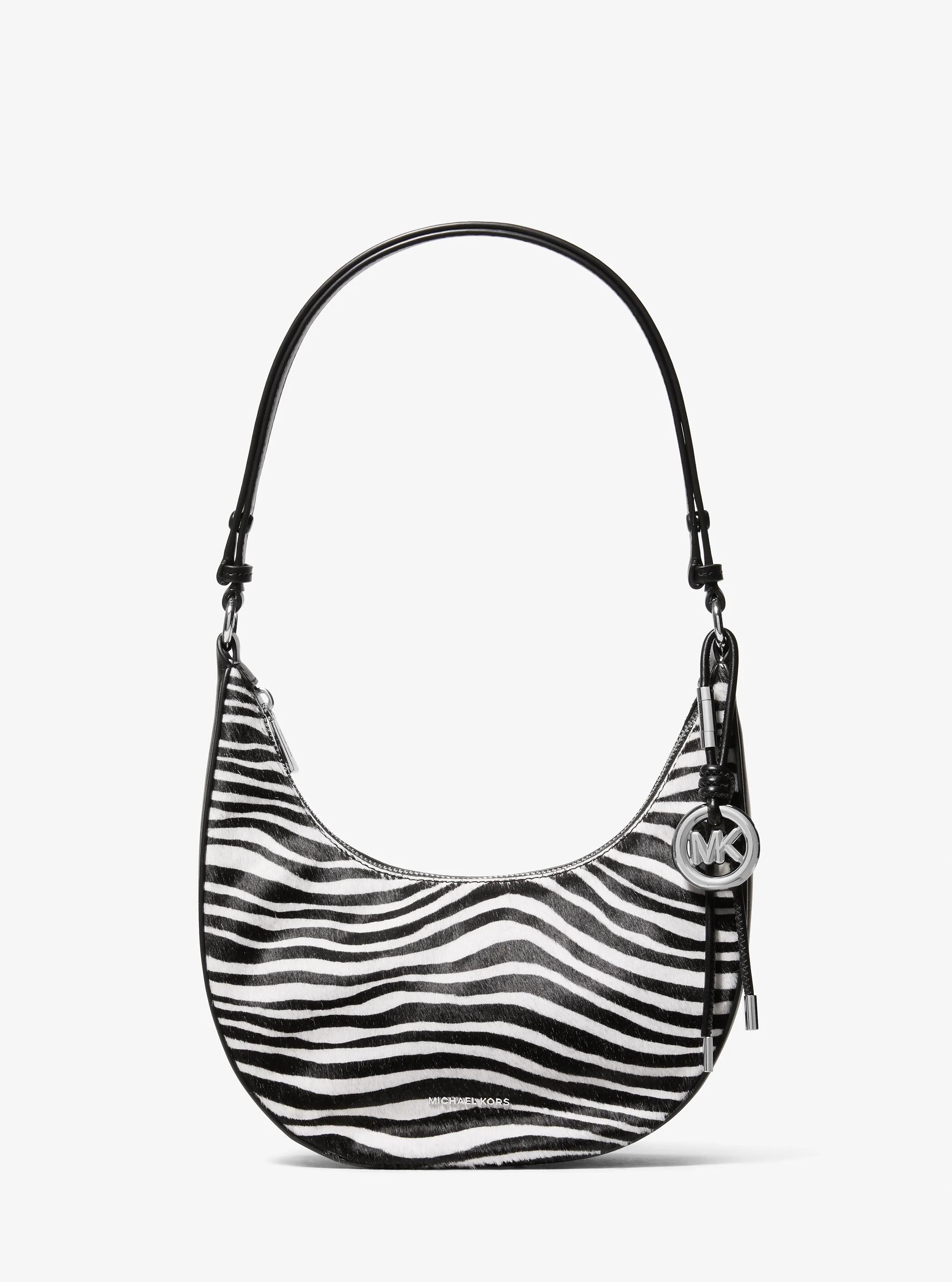 Nolita Small Zebra Print Calf Hair Convertible Pochette in BLACK COMBO | Michael Kors