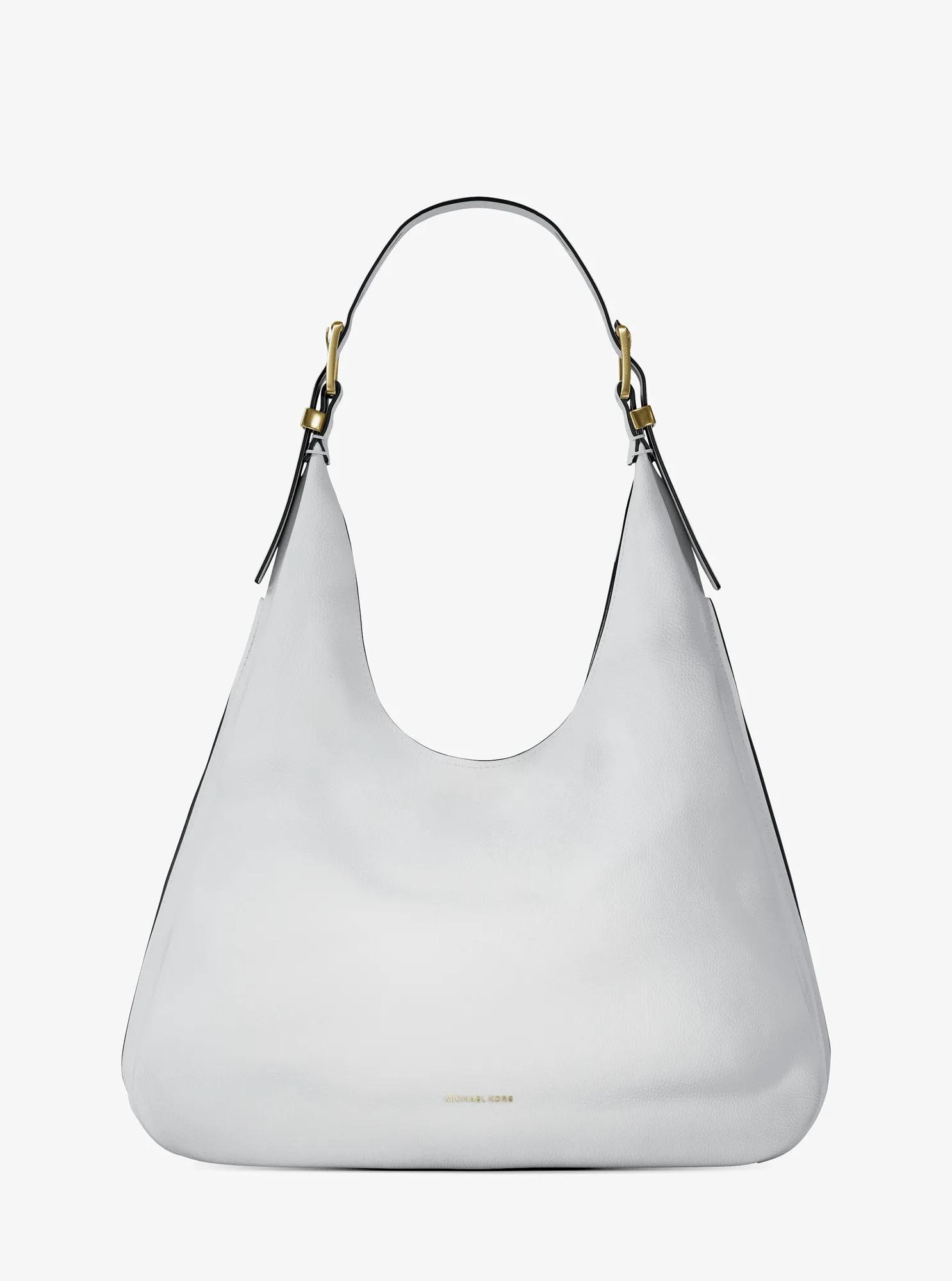 Nolita Large Pebbled Leather Hobo Shoulder Bag in EGGSHELL | Michael Kors