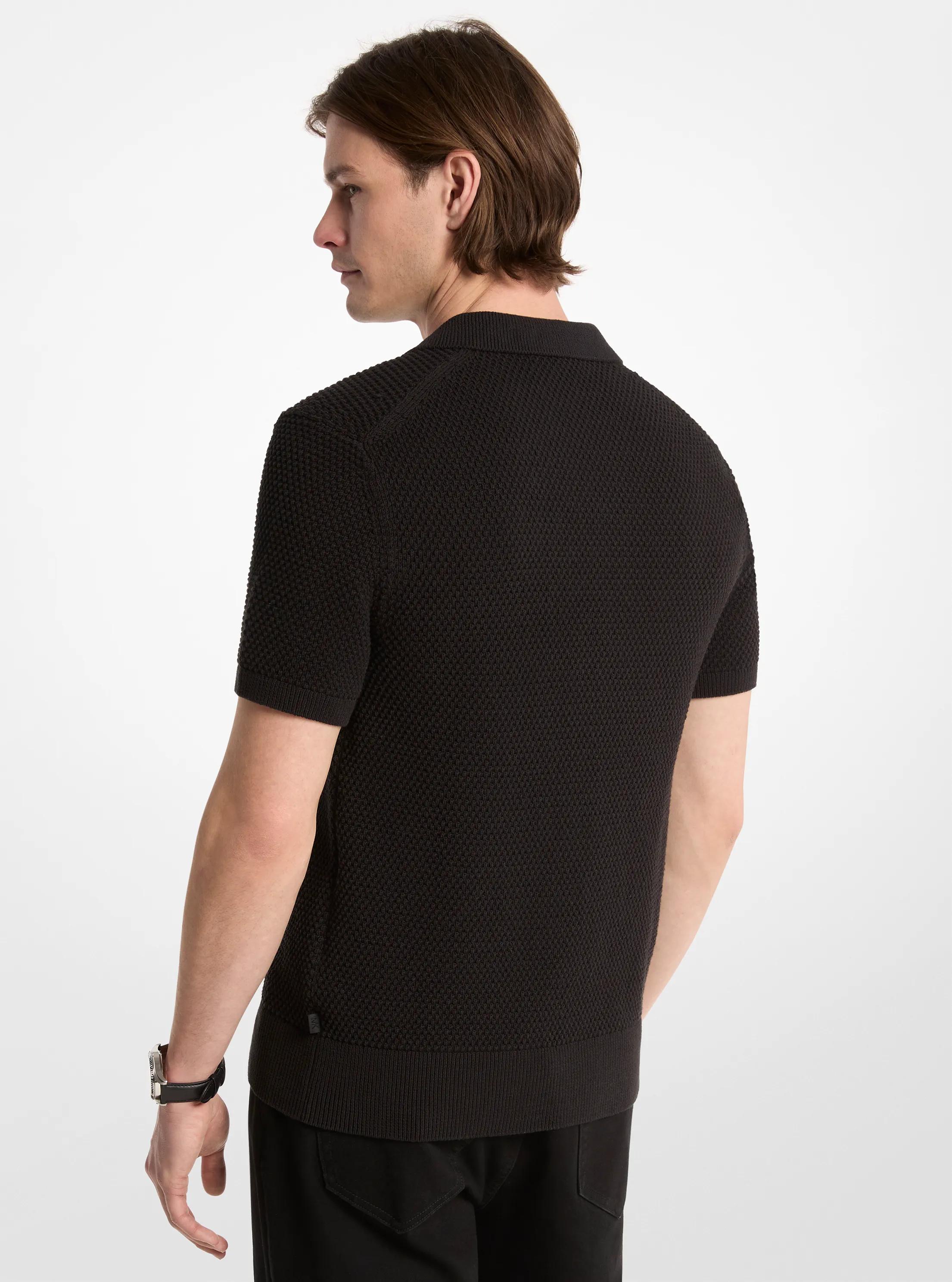 Michael Kors Collection Johnny Textured Knit Cotton Polo Shirt | Thumbnail 2