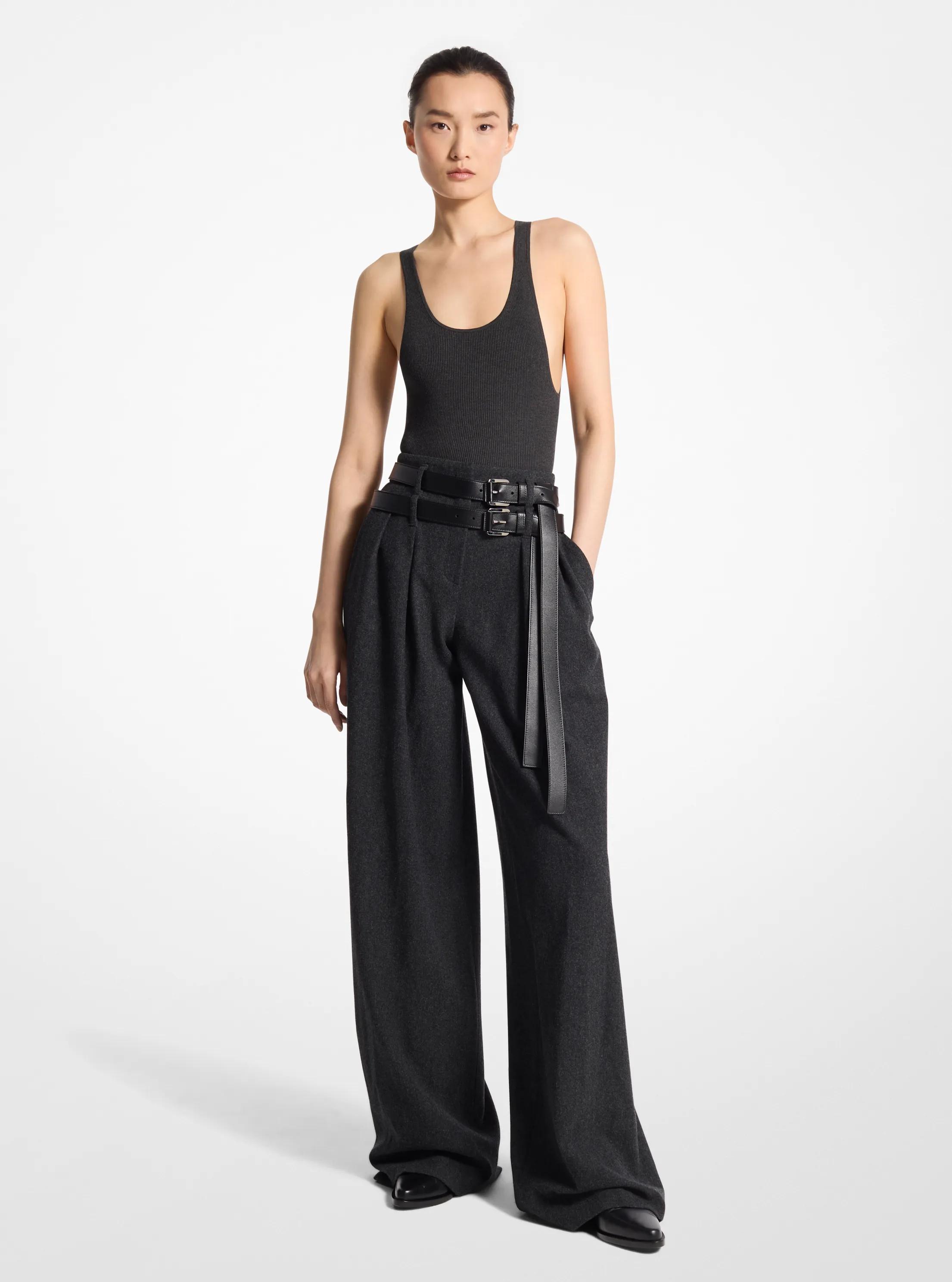 Stretch Viscose Bodysuit in CHARCOAL | Michael Kors