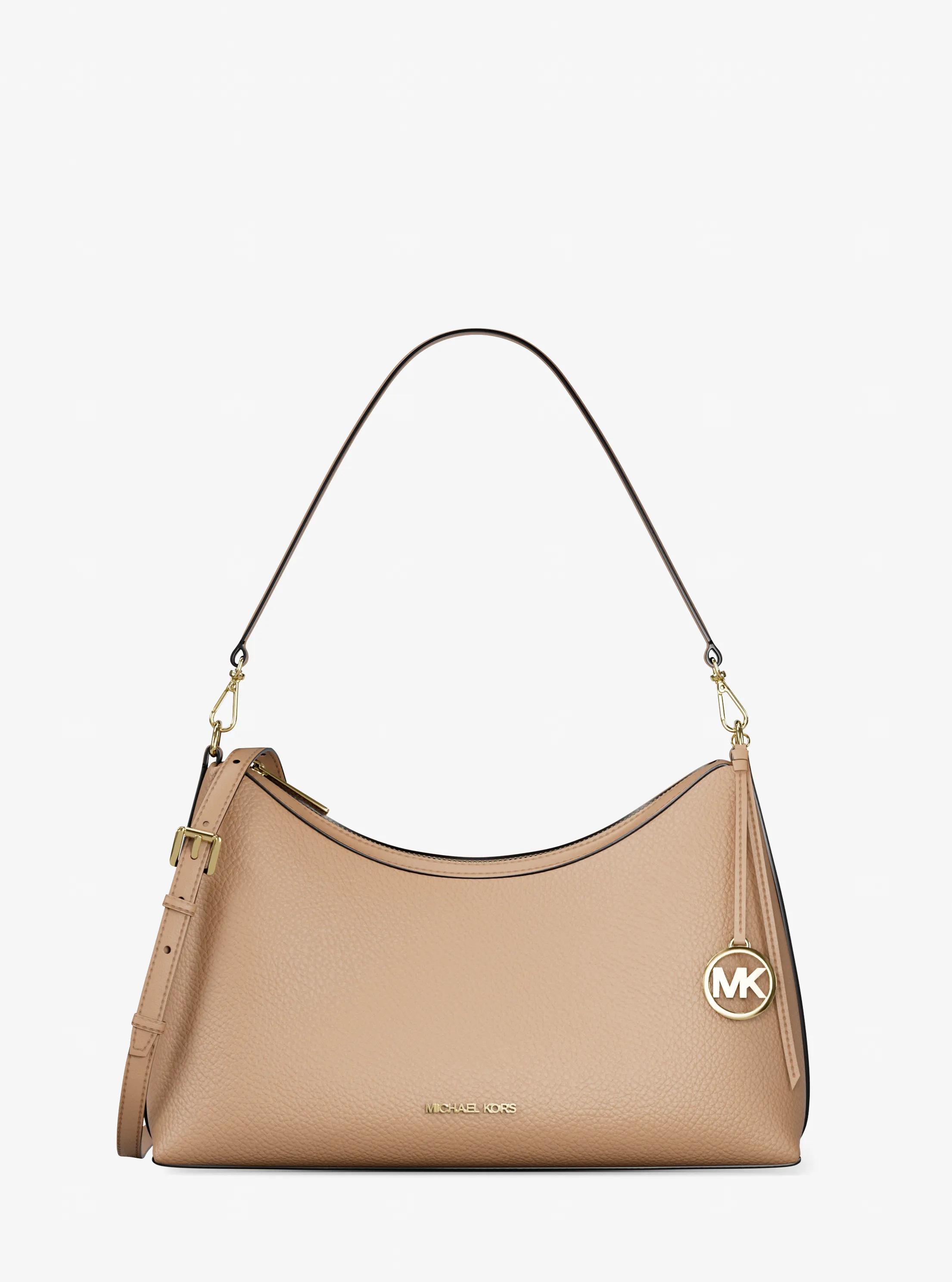 Bolso de hombro Sammy mediano convertible de piel granulada in CAMEL | Michael Kors