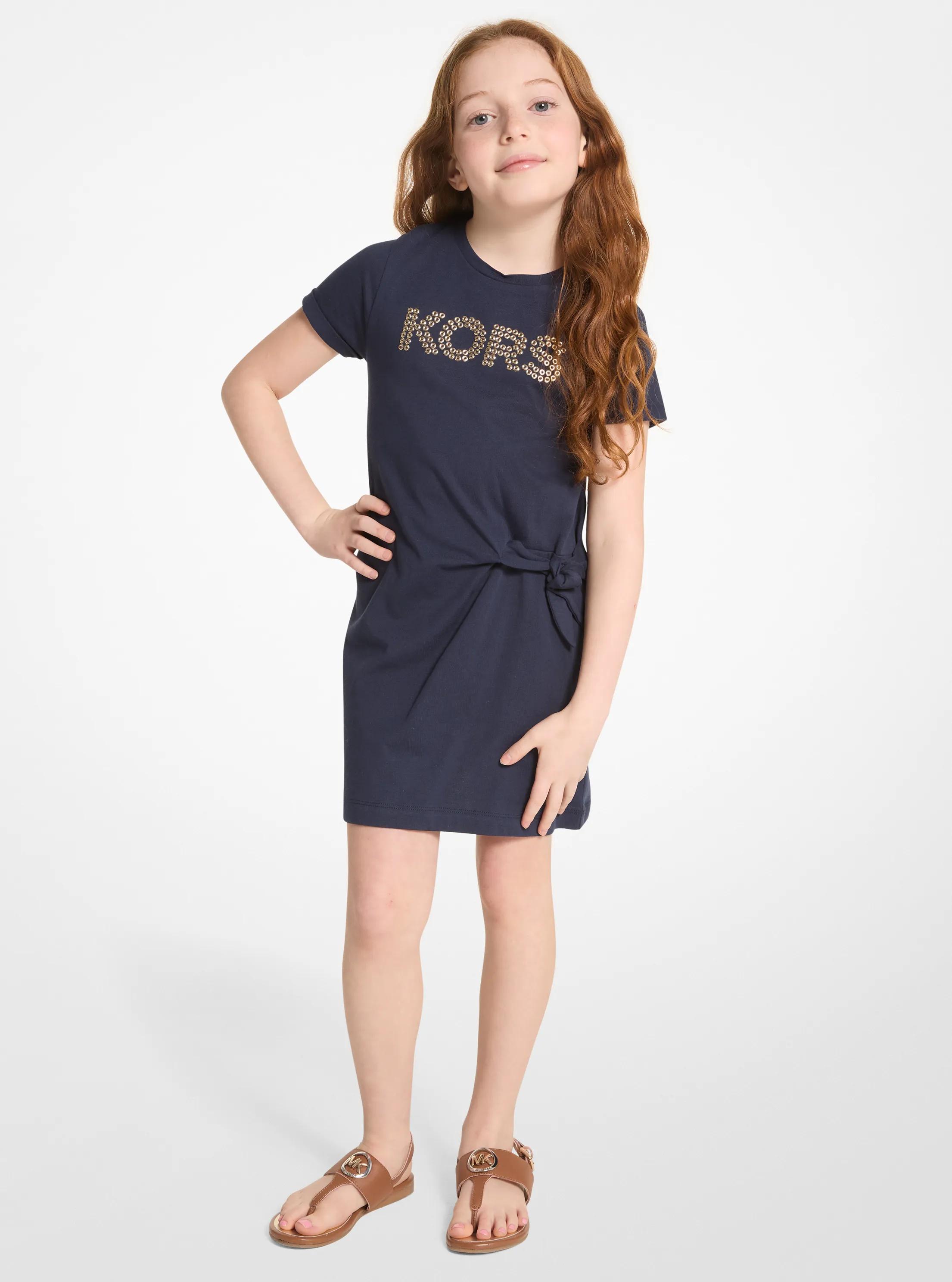 MK Robe travaillée en coton et à logo - Bleu - Michael Kors