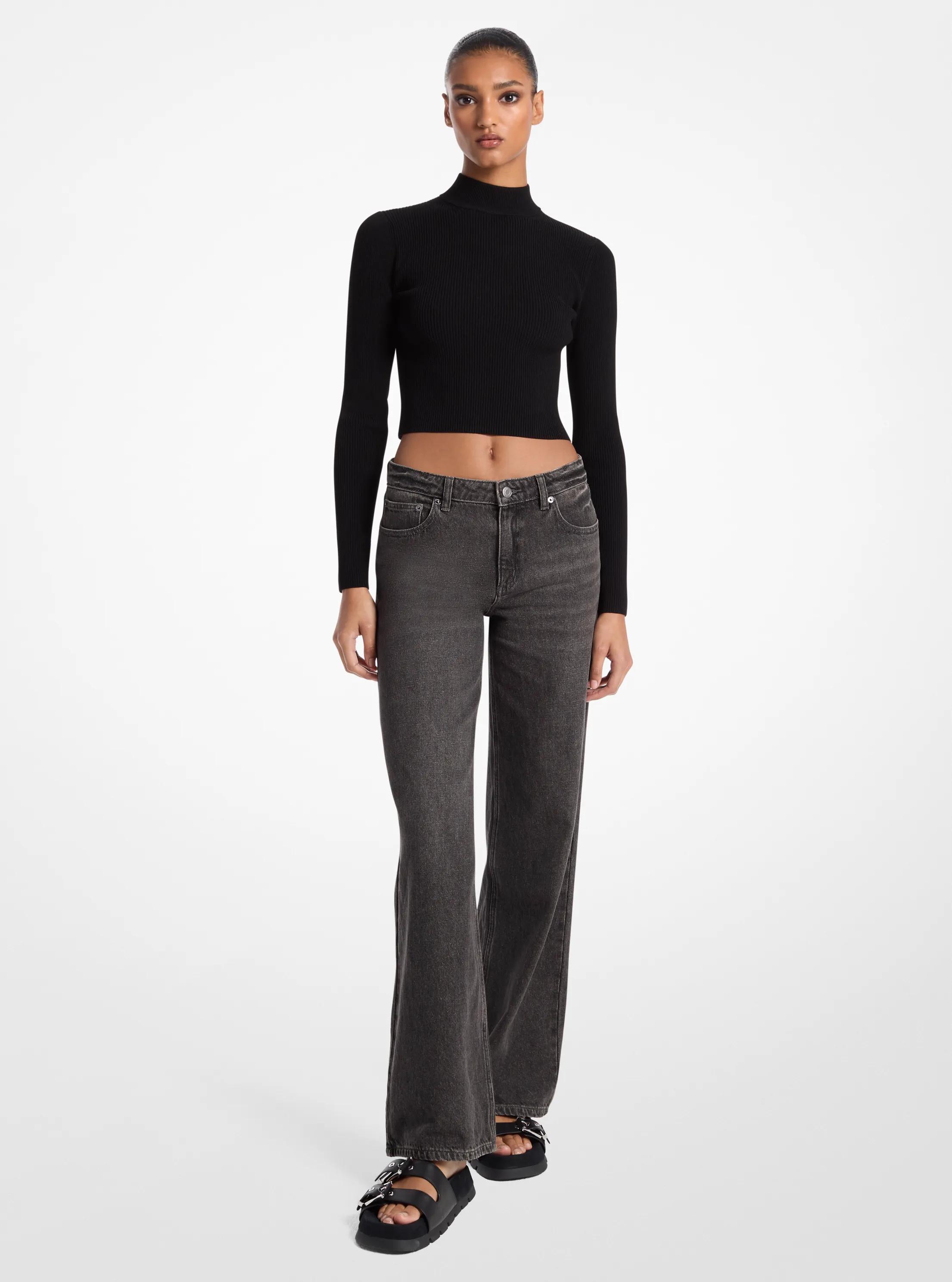 Wide-Leg Jeans in CHARCOAL | Michael Kors