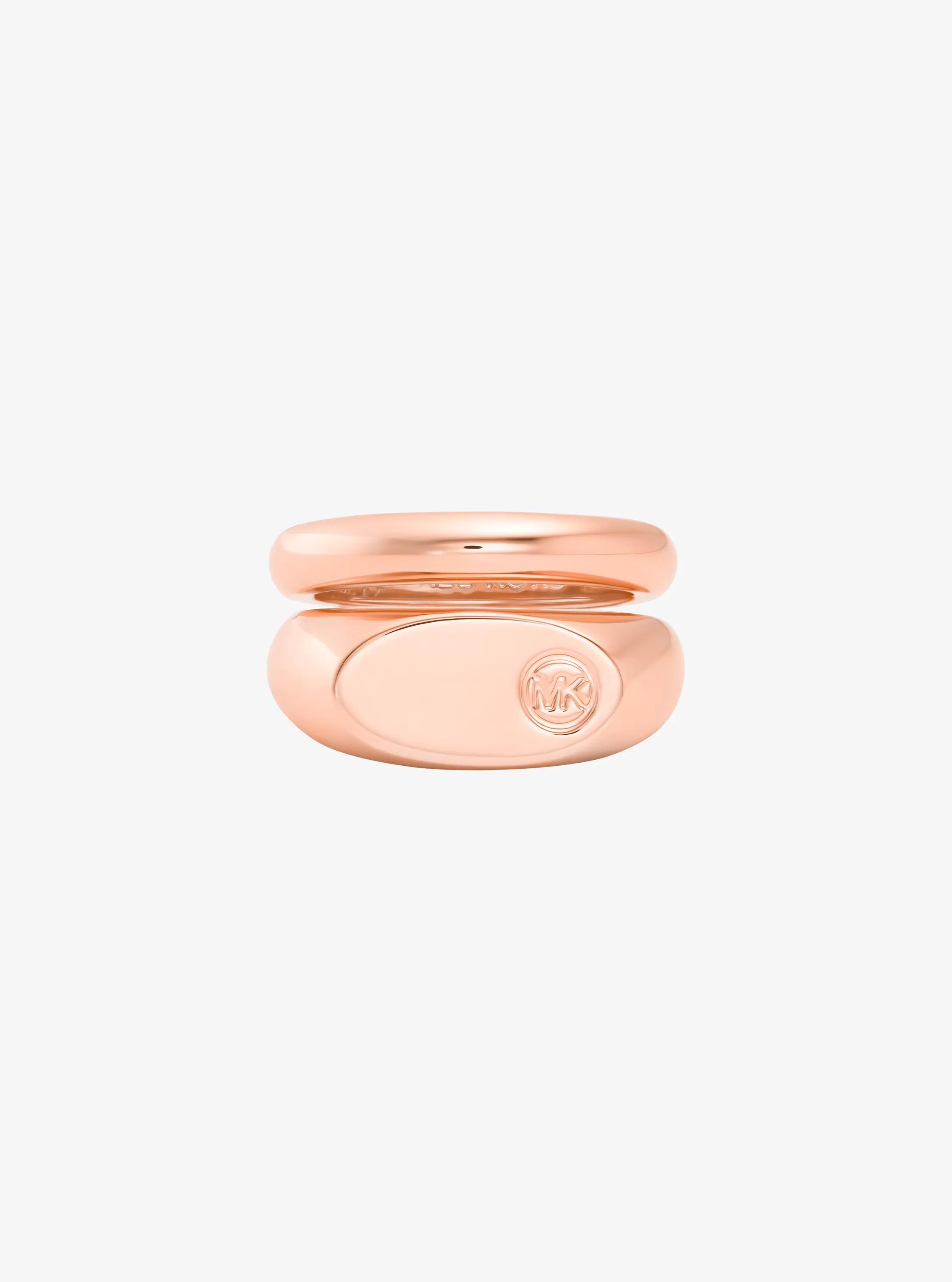 Chevali&egrave;re double &eacute;paisseur grav&eacute;e d&rsquo;un logo in OR ROSE | Michael Kors