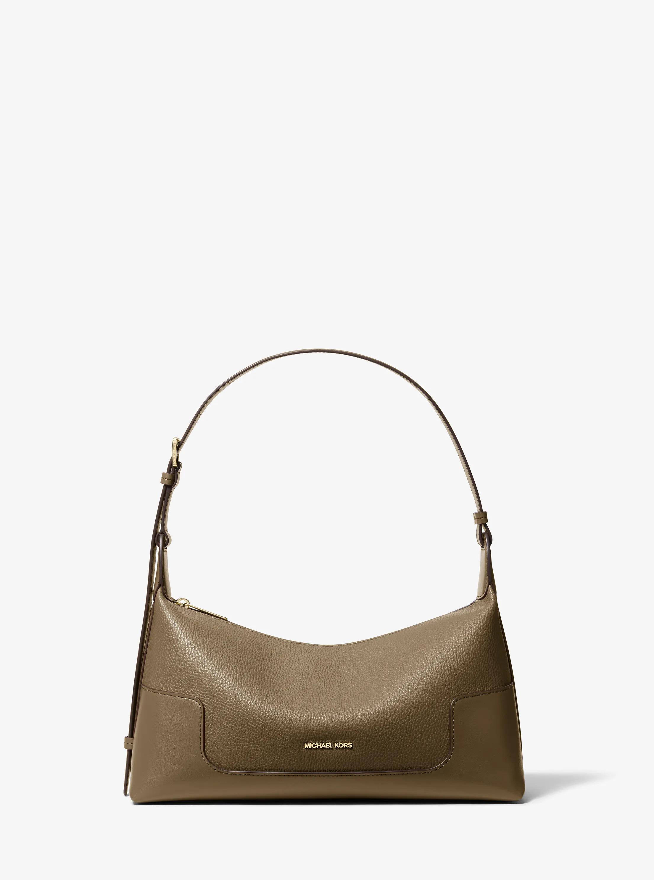 Teddi Medium Textured Slouch Shouder Bag in LODEN | Michael Kors