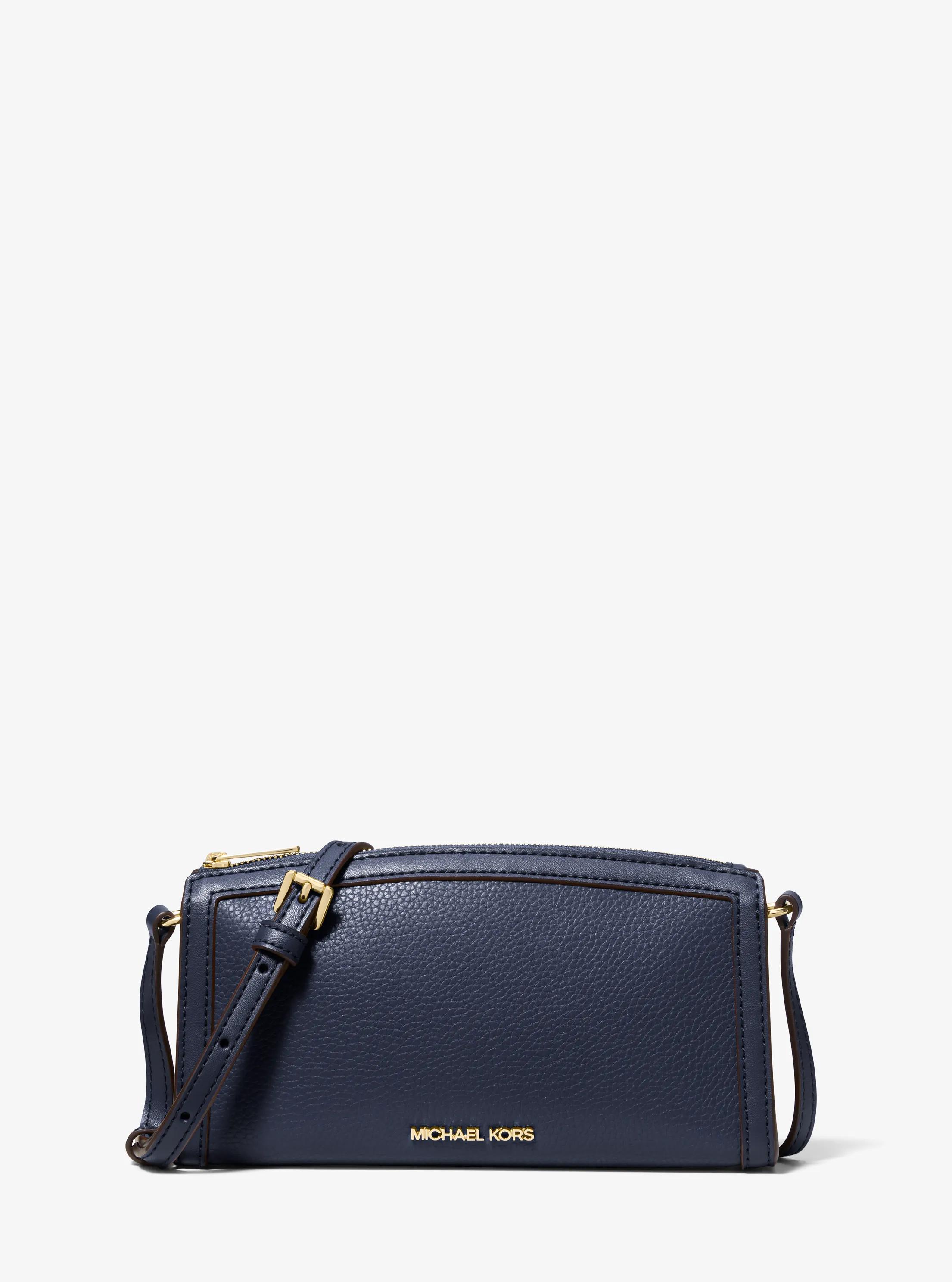 Jet Set Medium Pebbled Leather Crossbody Bag in NAVY | Michael Kors