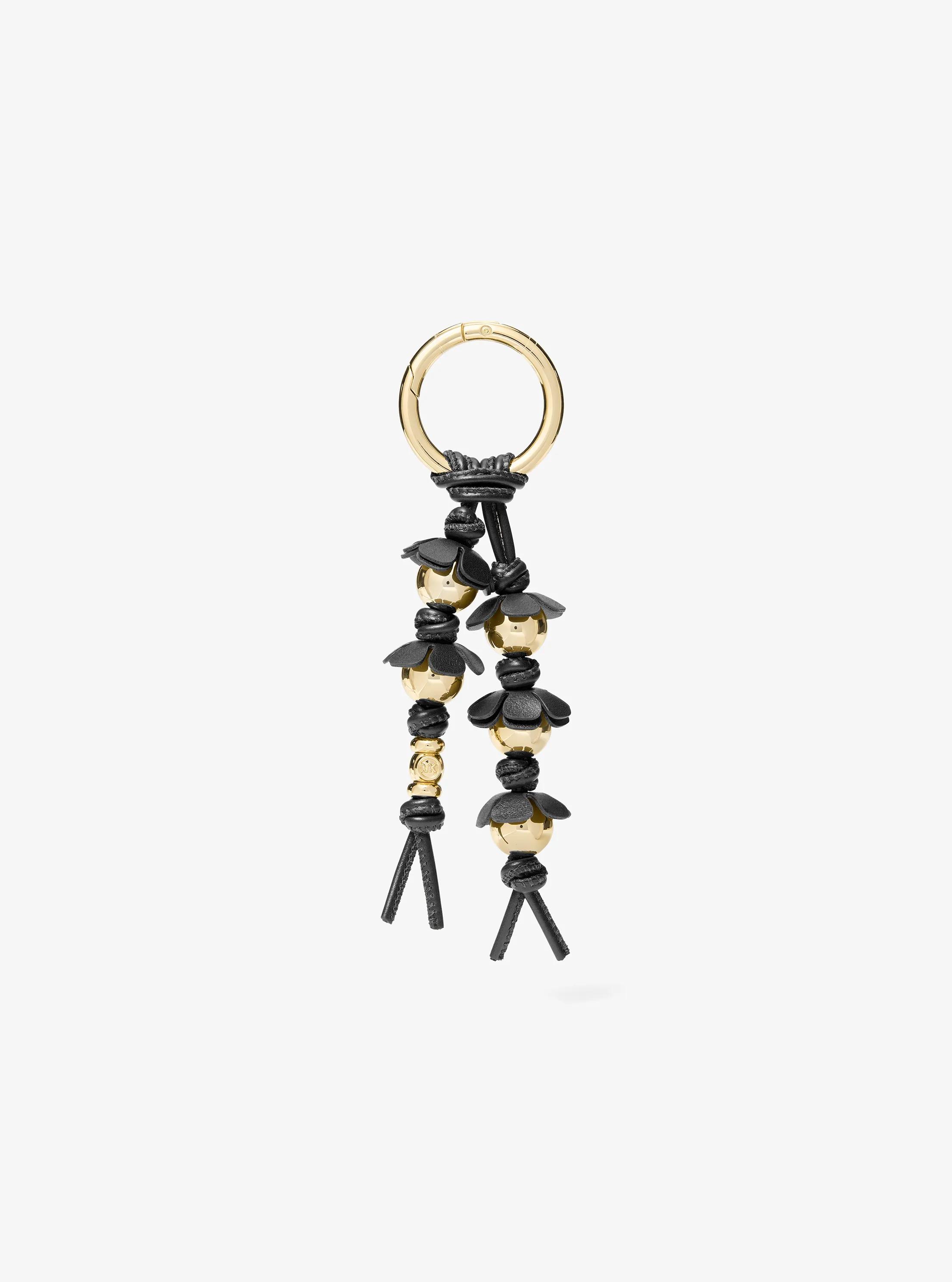 Embellished Floral Bag Charm in BLACK | Michael Kors