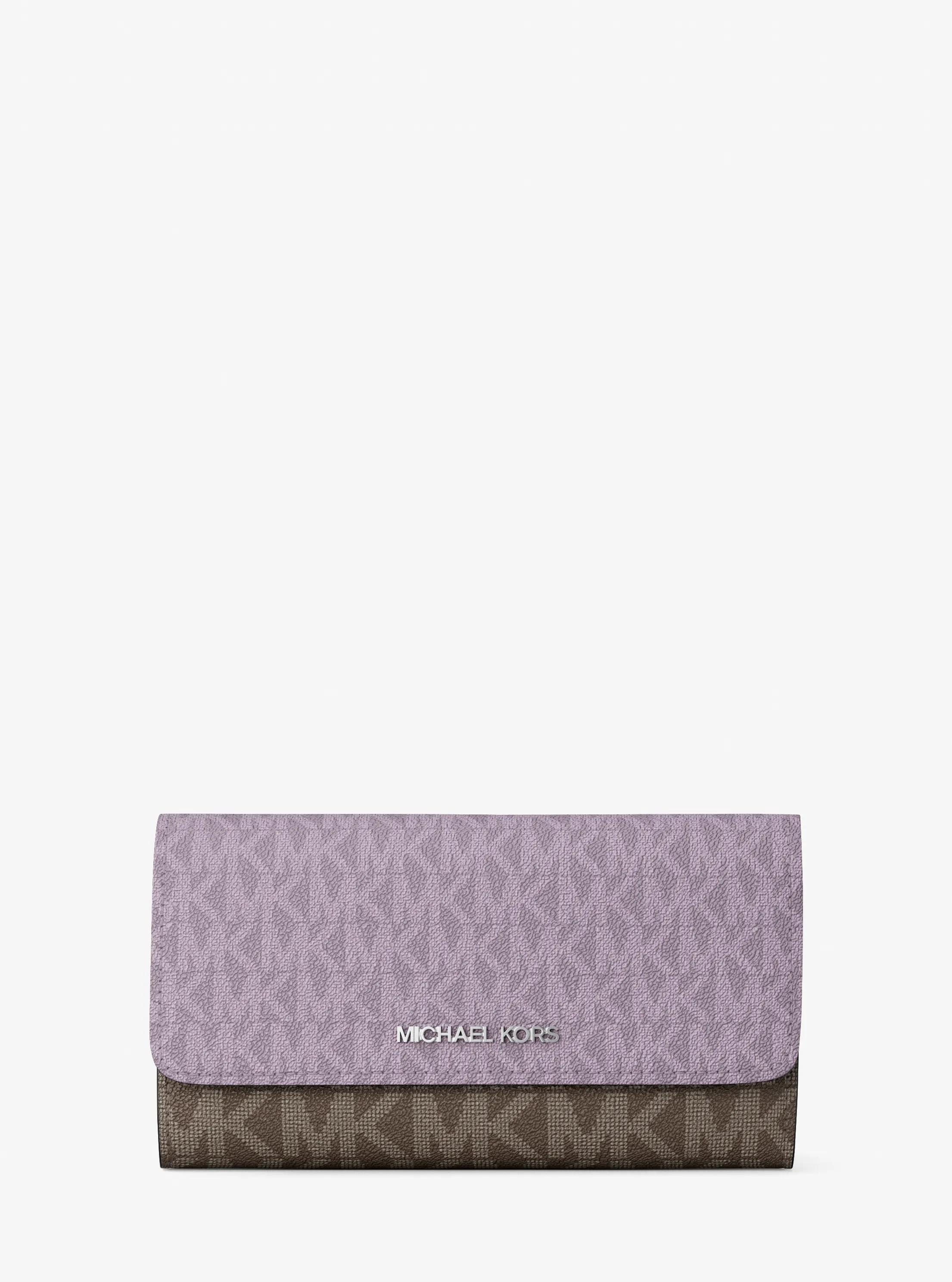 Portefeuille &agrave; trois volets Jet Set Travel &agrave; logo Signature in LILAS | Michael Kors